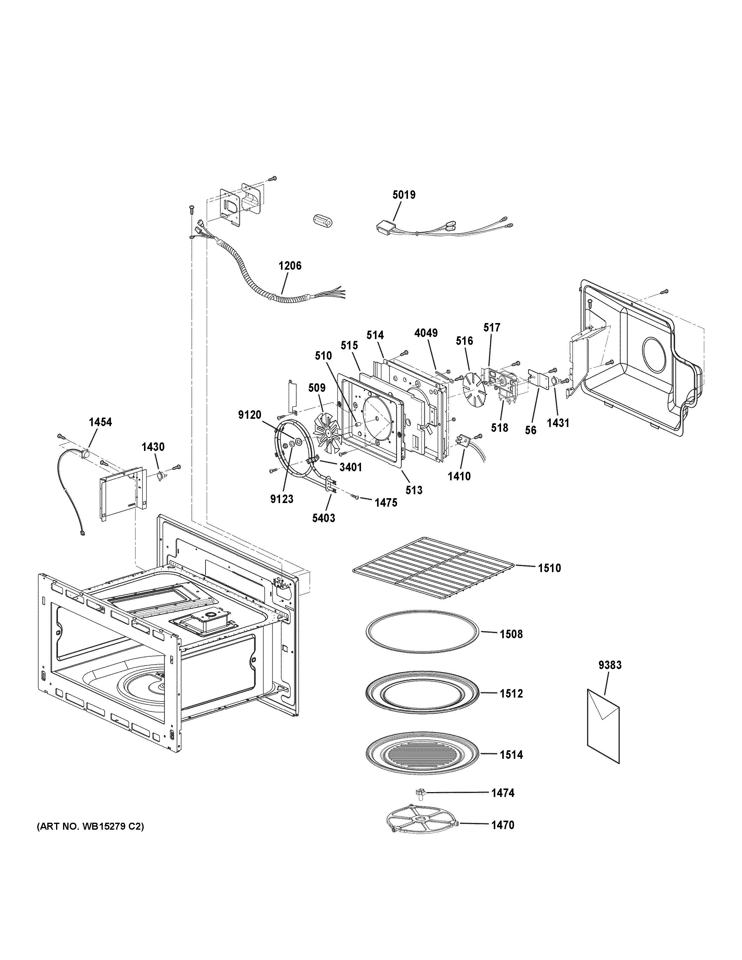 GE PSB9240BL2TS interior parts (1) diagram