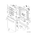 GE GDT635HGJ2WW escutcheon & door assembly diagram