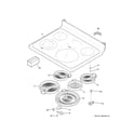 GE JB645DT1WW cooktop diagram