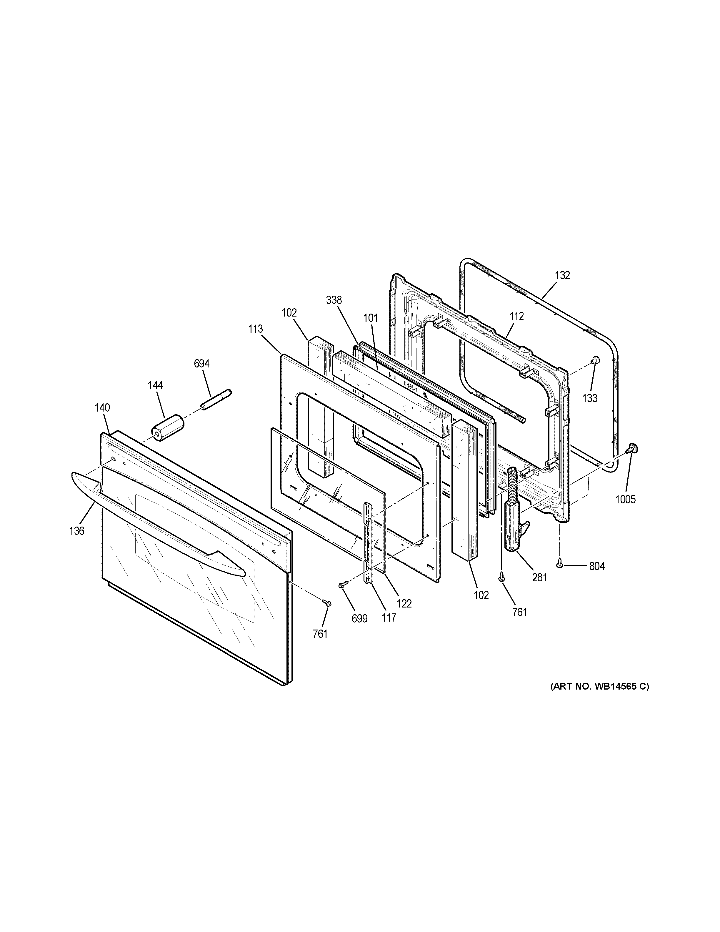 GE JSP46SN1SS door diagram