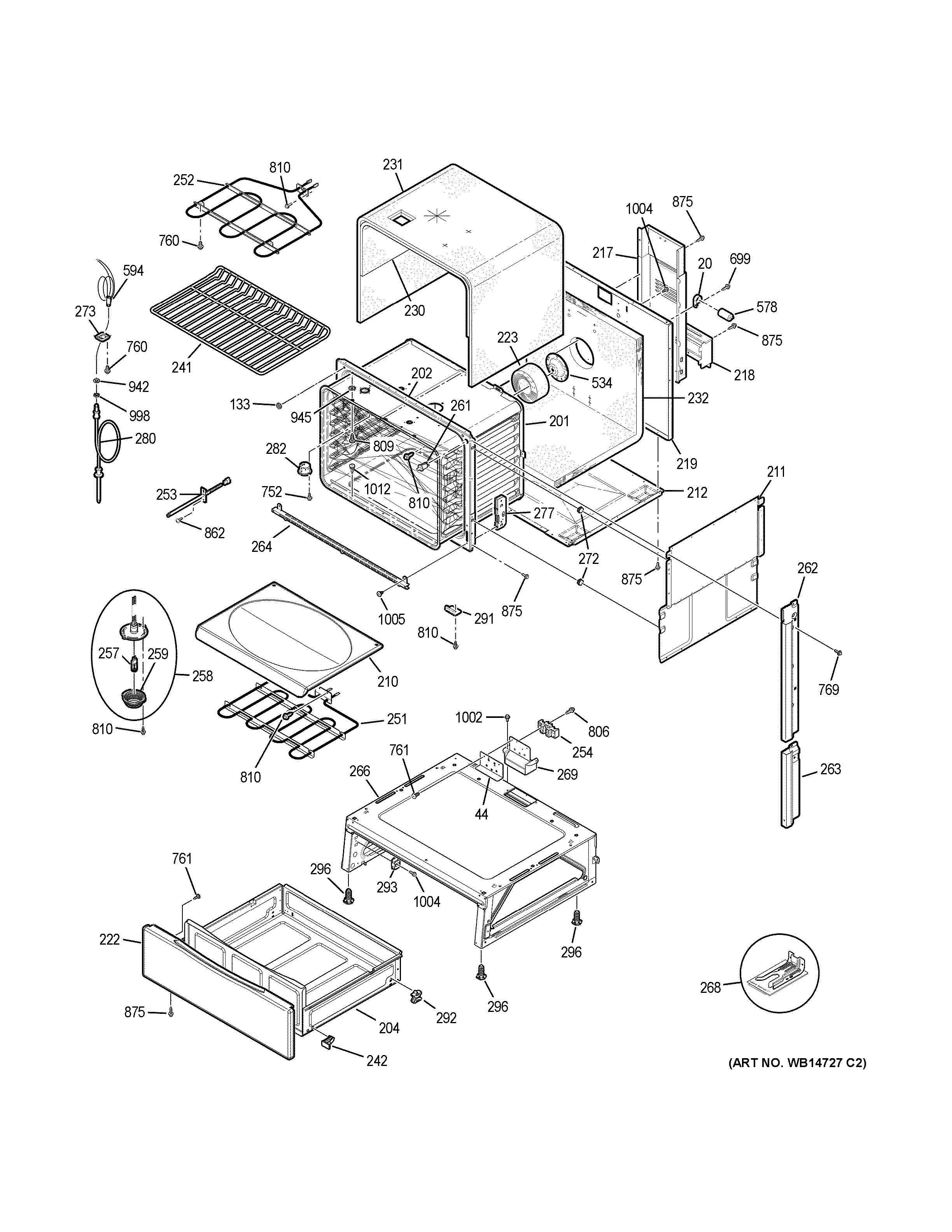 GE JSP46SP2SS body parts diagram