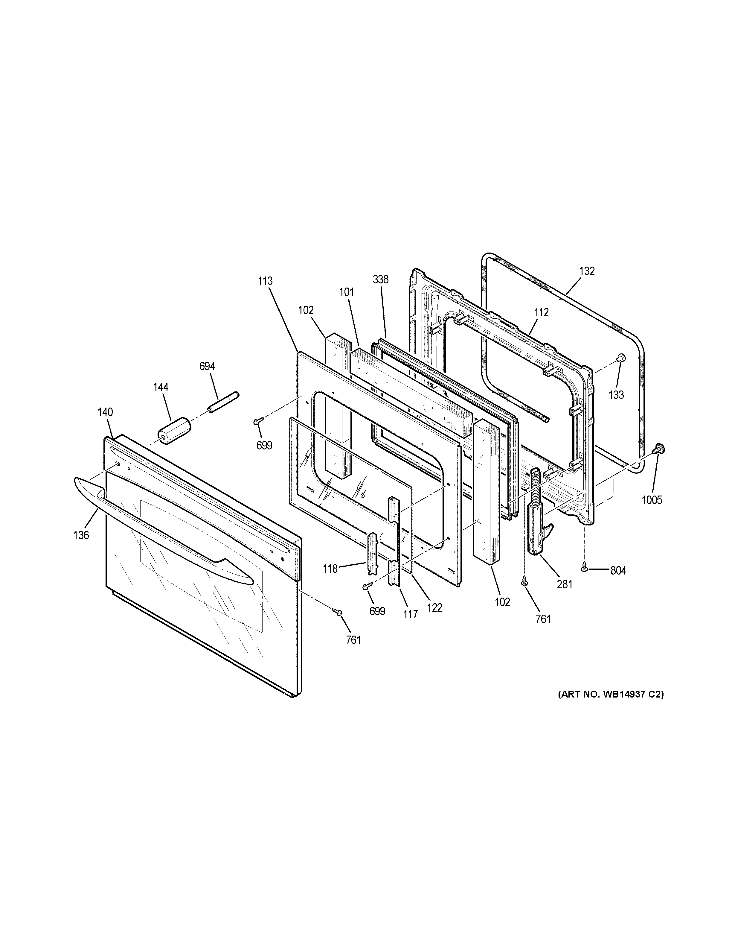 GE JSP46SP2SS door diagram