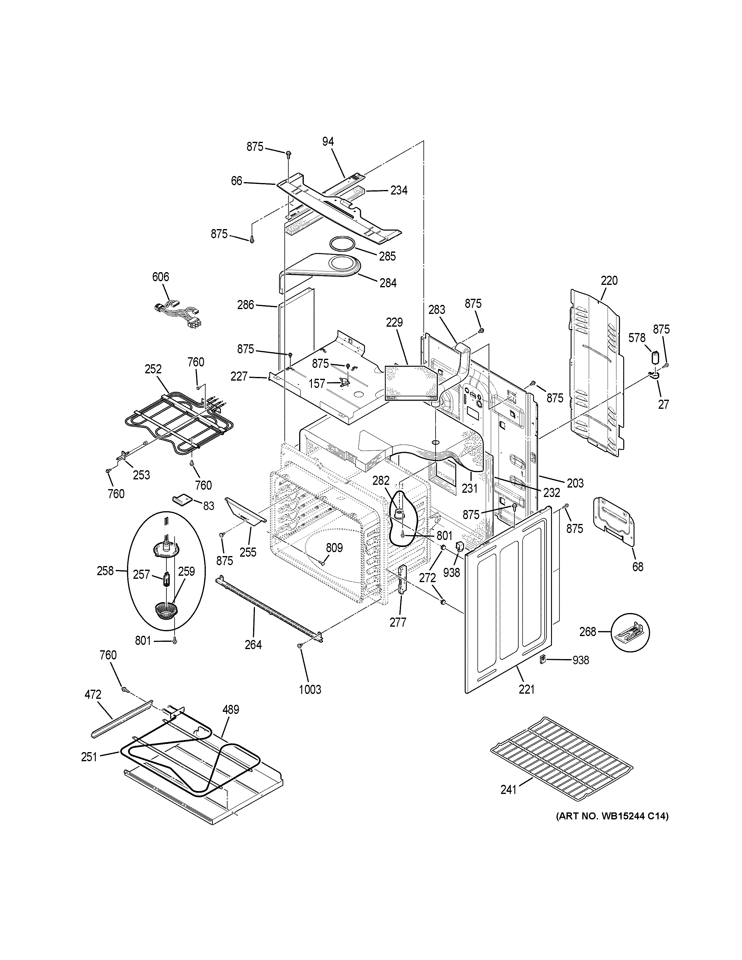 GE PHB920SJ4SS body parts diagram