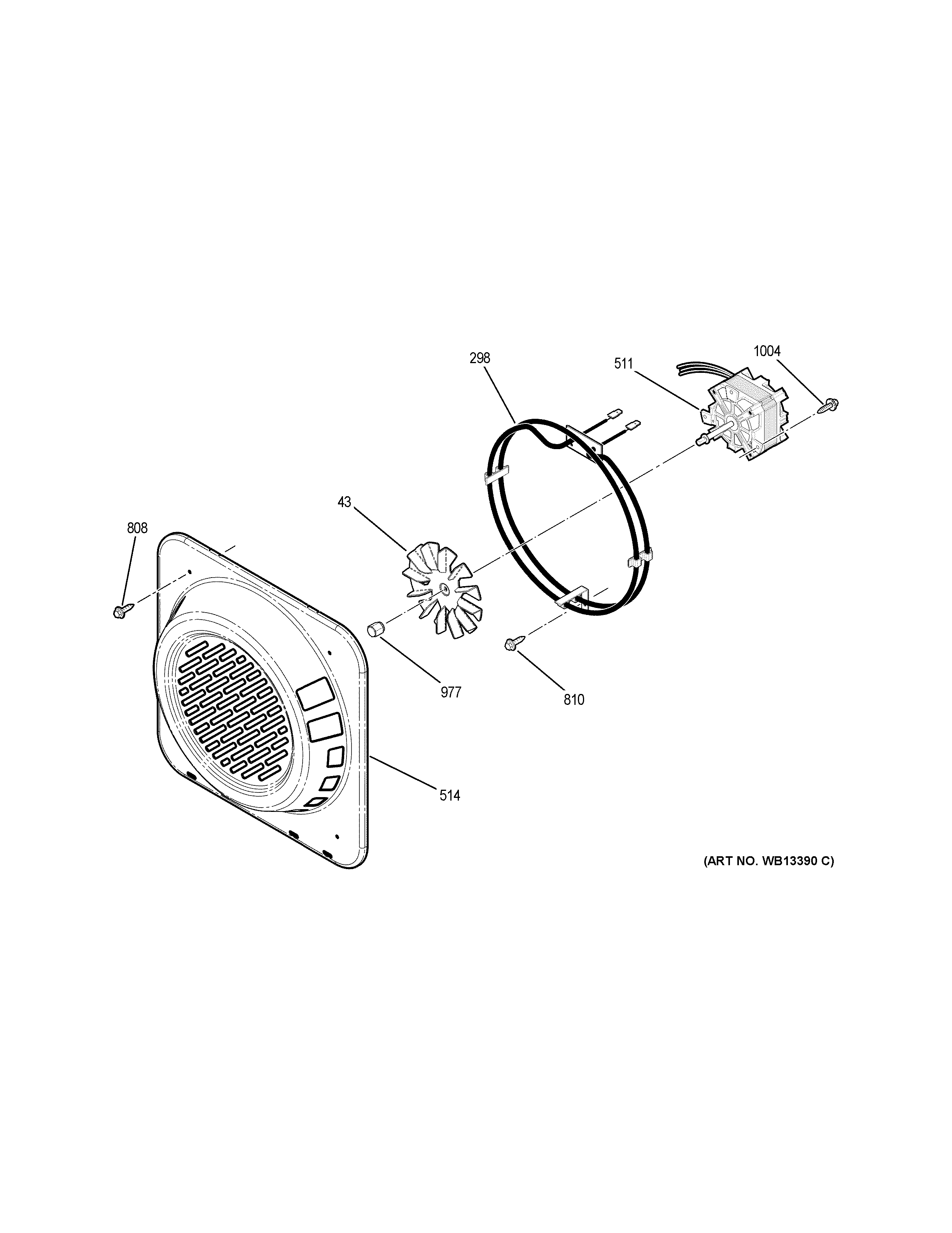 GE JSP46SP1SS convection fan diagram