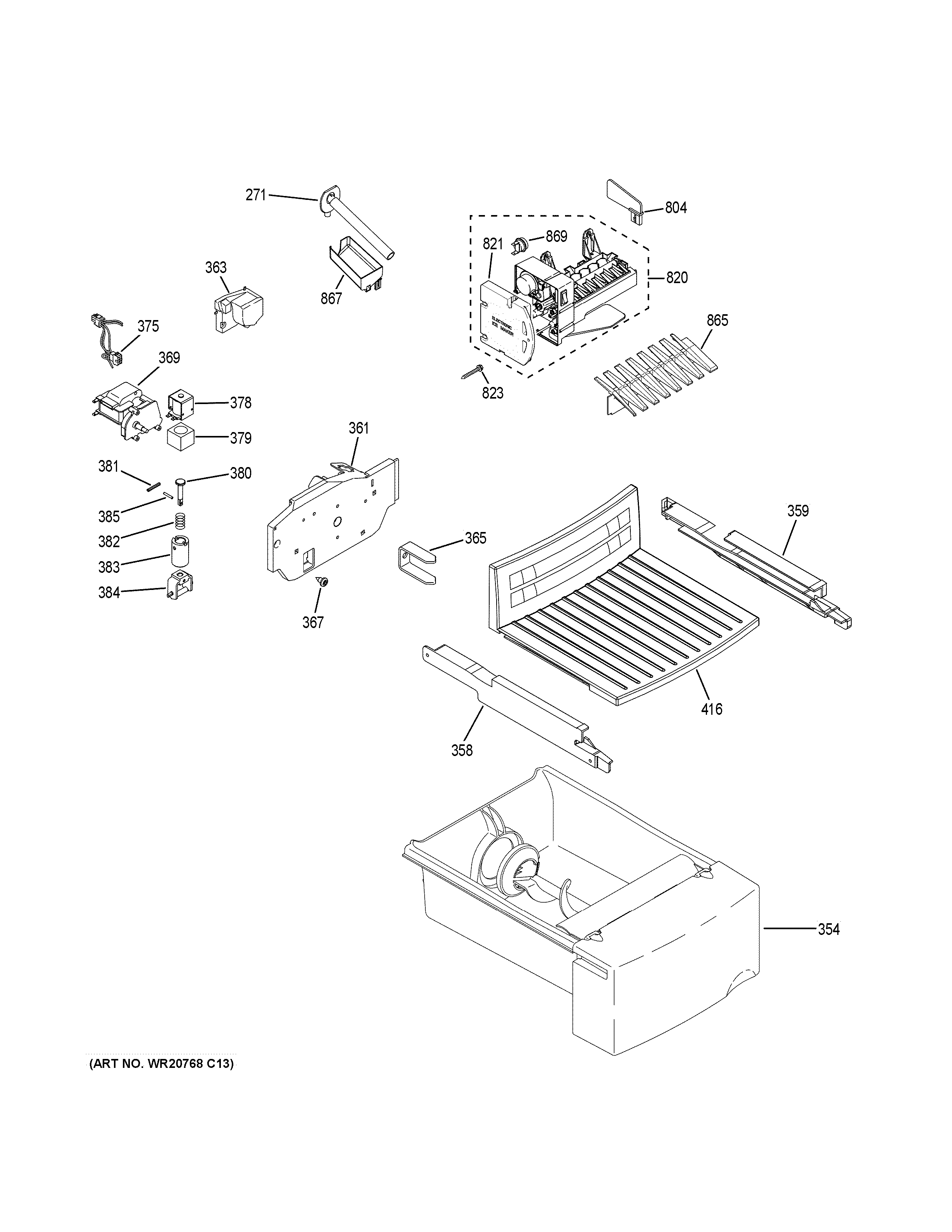 GE GSH22JGDBCC ice maker & dispenser diagram