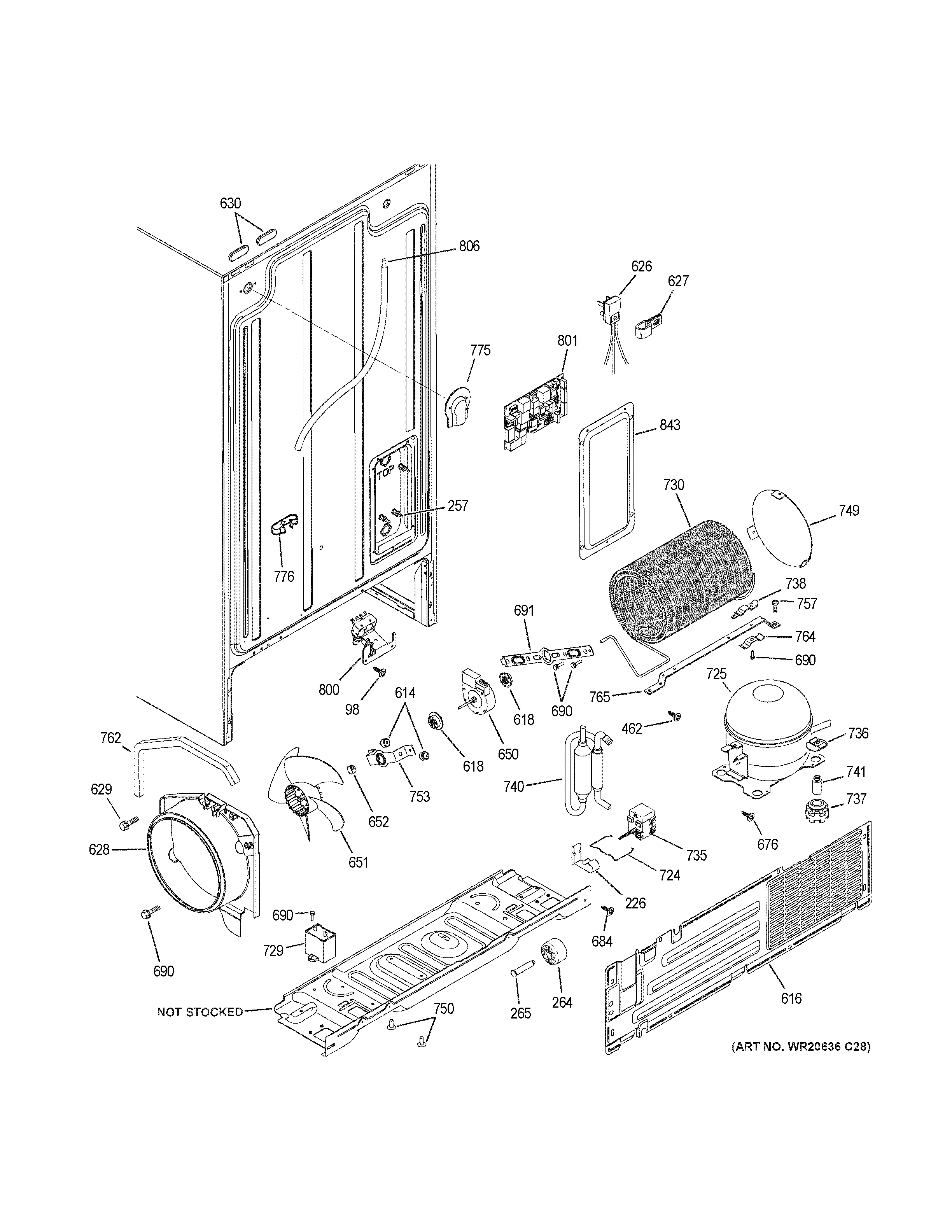 GE GSH22JGDBCC machine compartment diagram