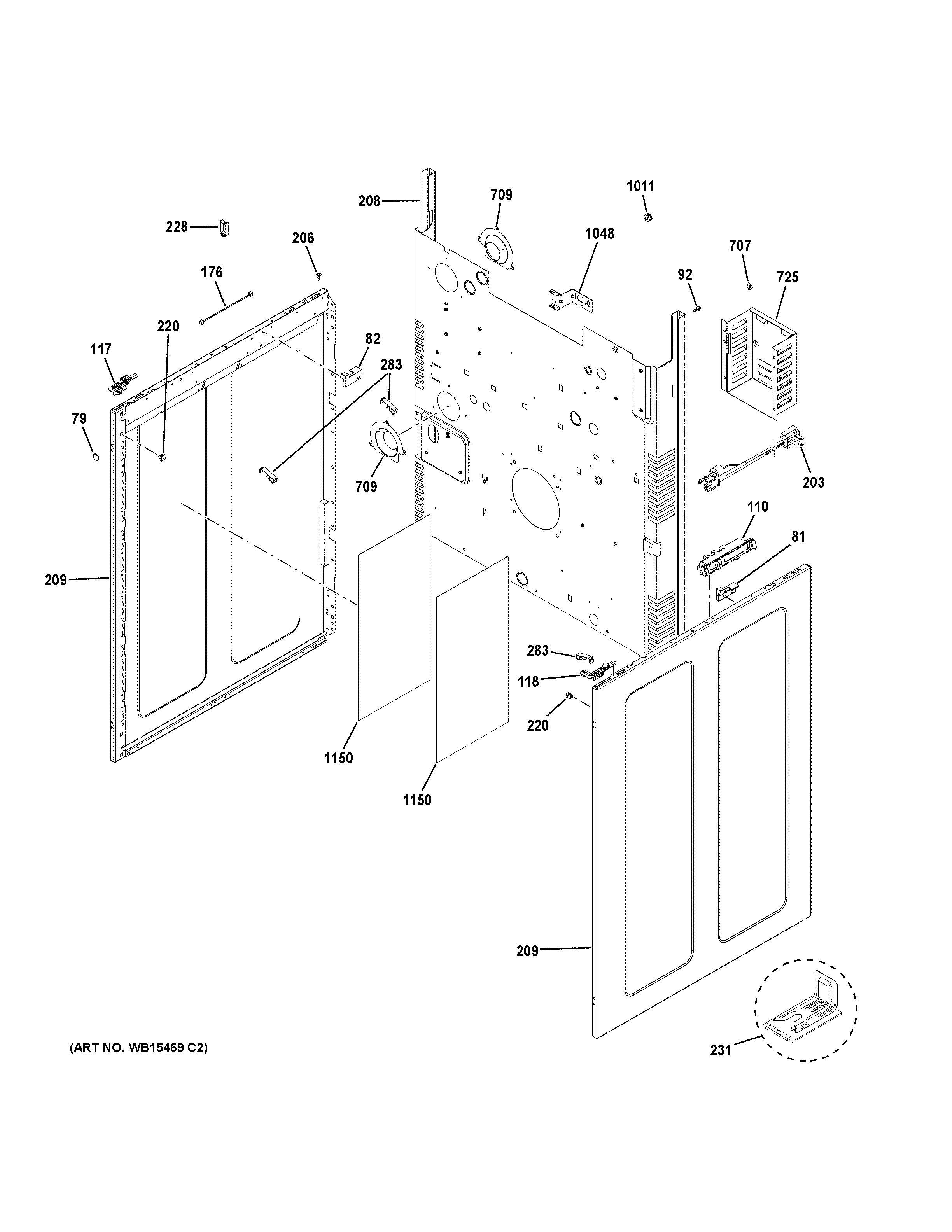 GE PGB960FEJ1DS body parts diagram