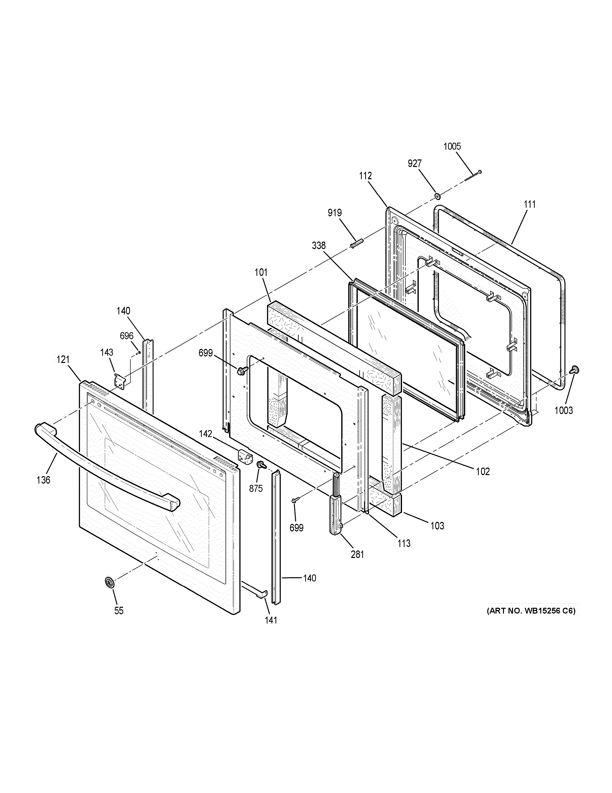 GE PB930SJ4SS door diagram