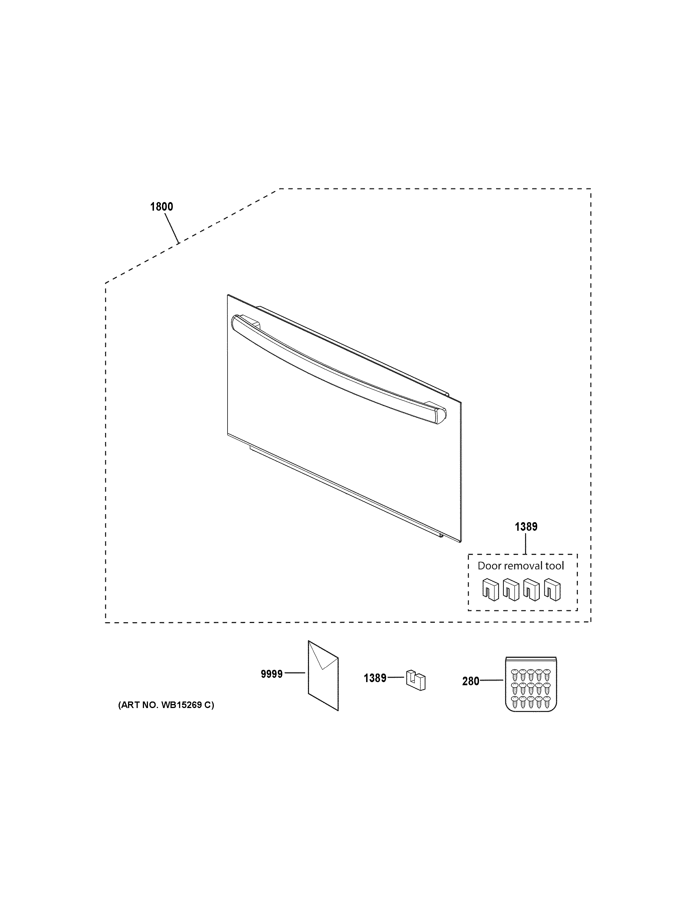 GE PSB9100DF1BB door parts diagram