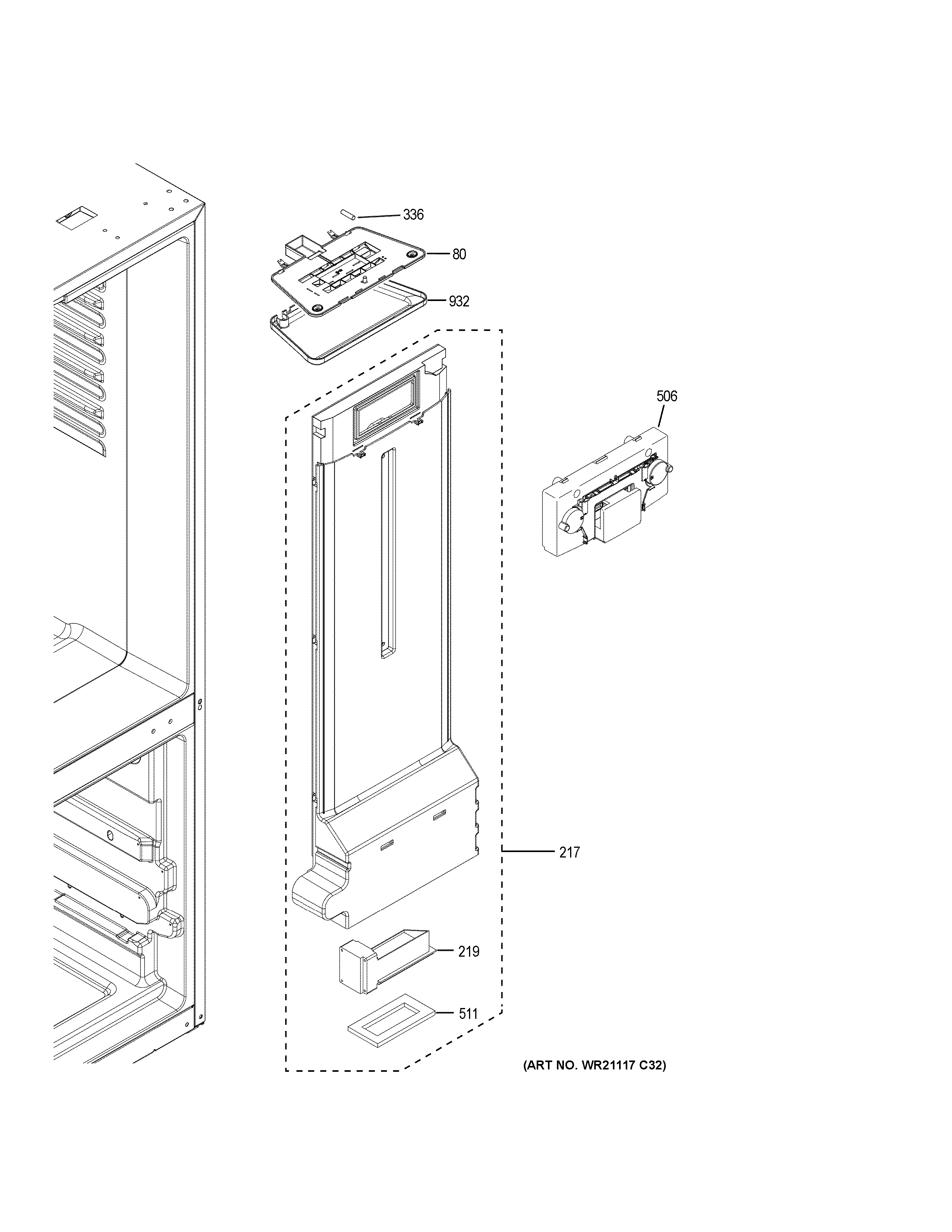 GE ABE21DGKARWS fresh food section diagram