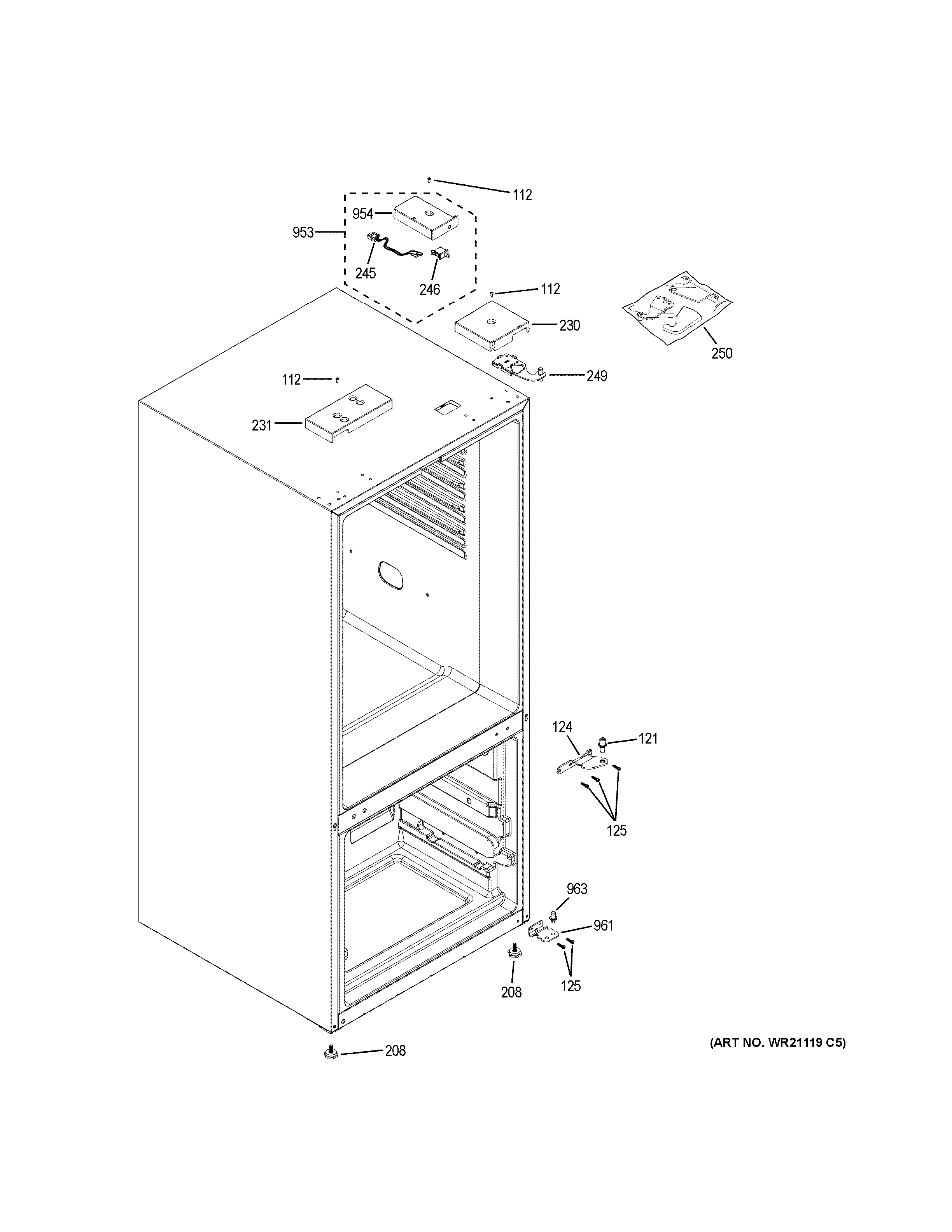 GE ABE21DGKARWS case parts diagram