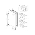 GE PFE28PBLCTS fresh food door - rh diagram