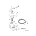 GE GDT545PGJ0WW sump & filter assembly diagram