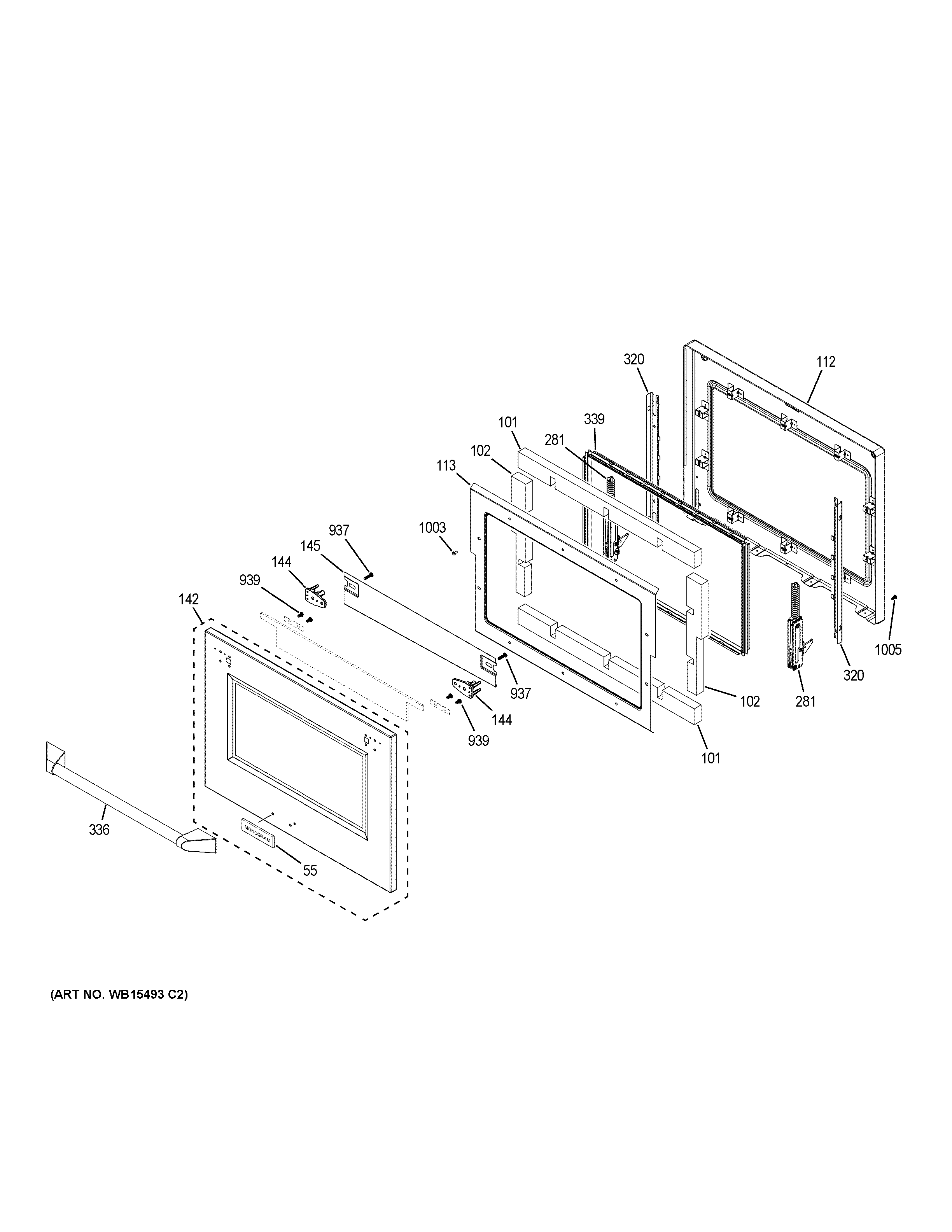 GE ZET2FL1SS lower door diagram