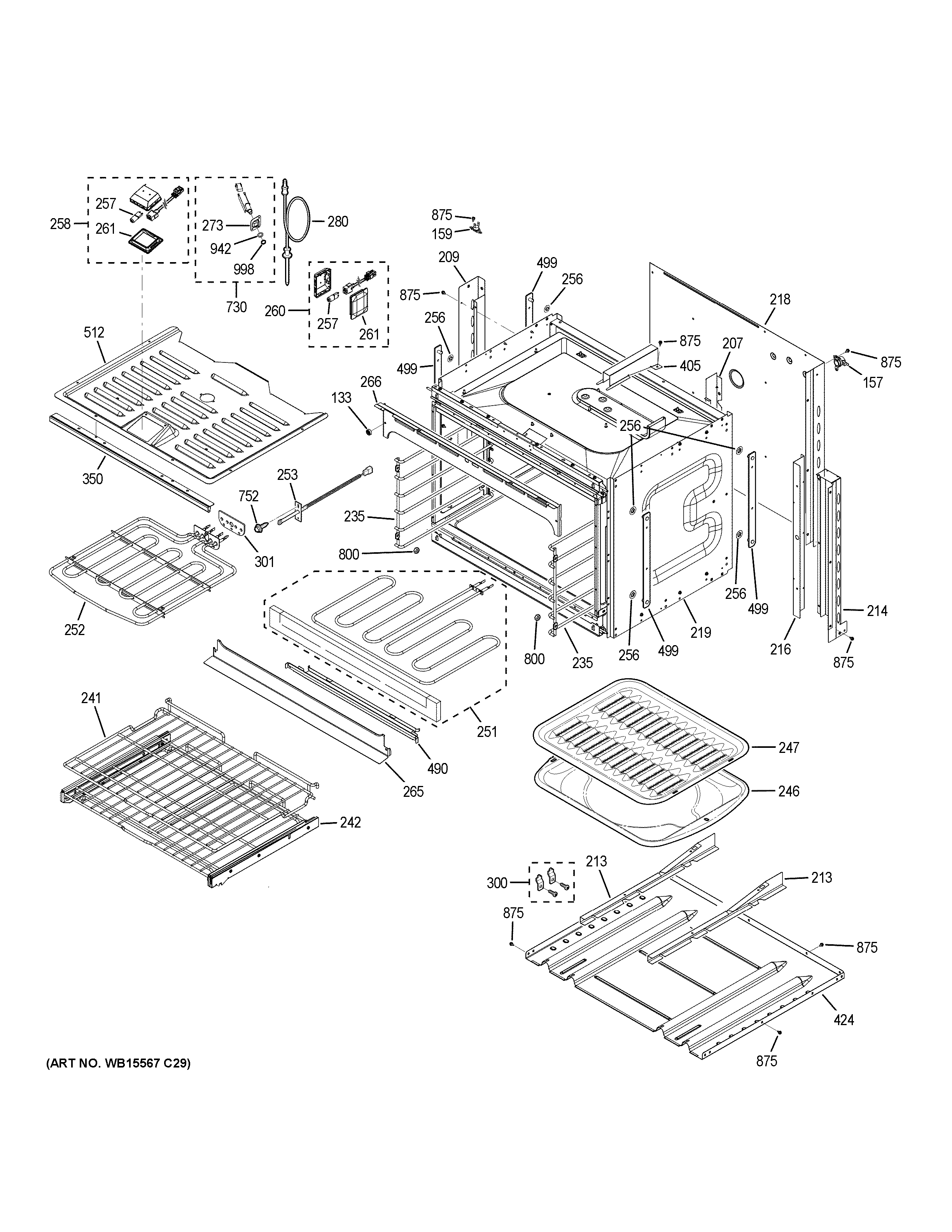 GE CT9550EK5DS lower oven diagram