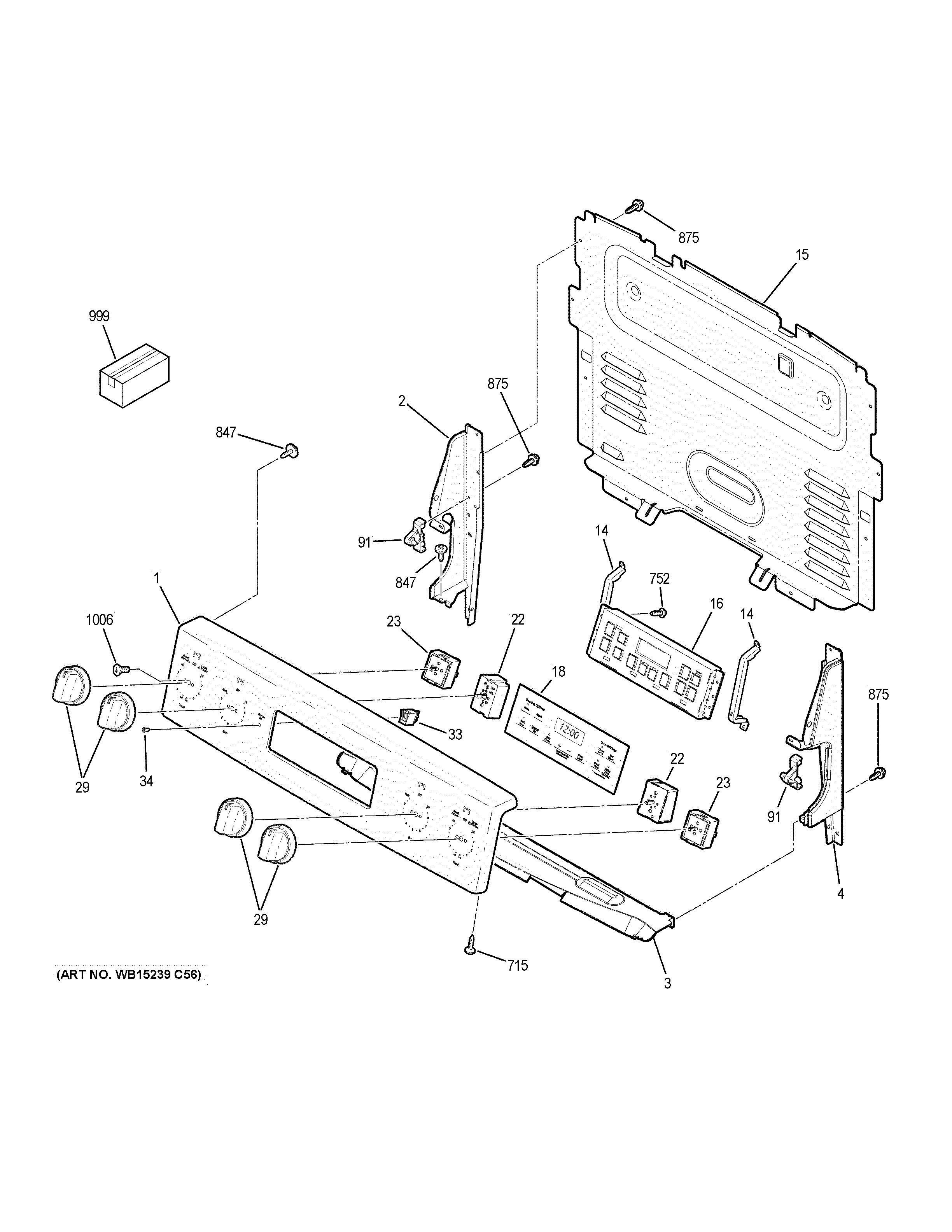 GE JB645EK4ES control panel diagram
