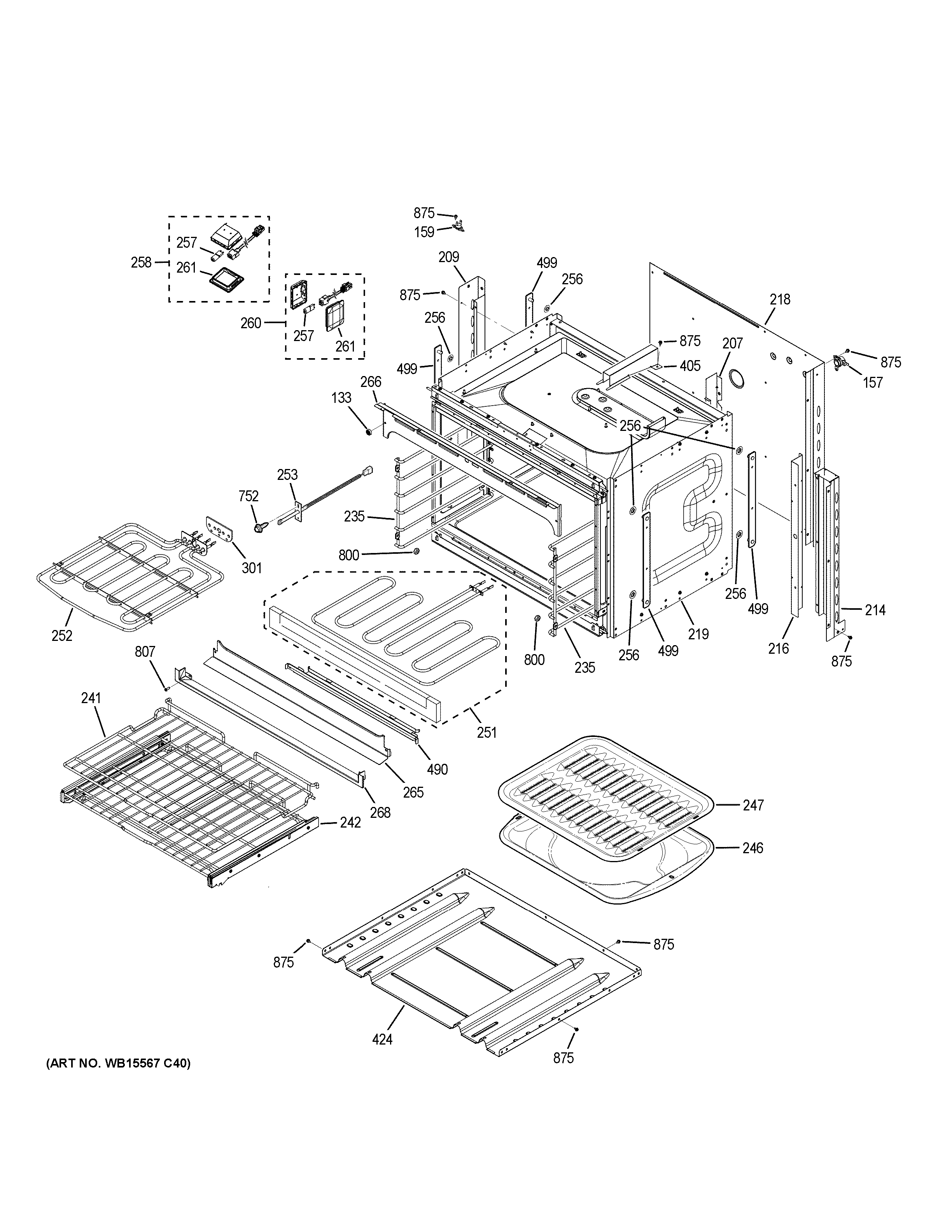 GE ZEK7500SH3SS lower oven diagram