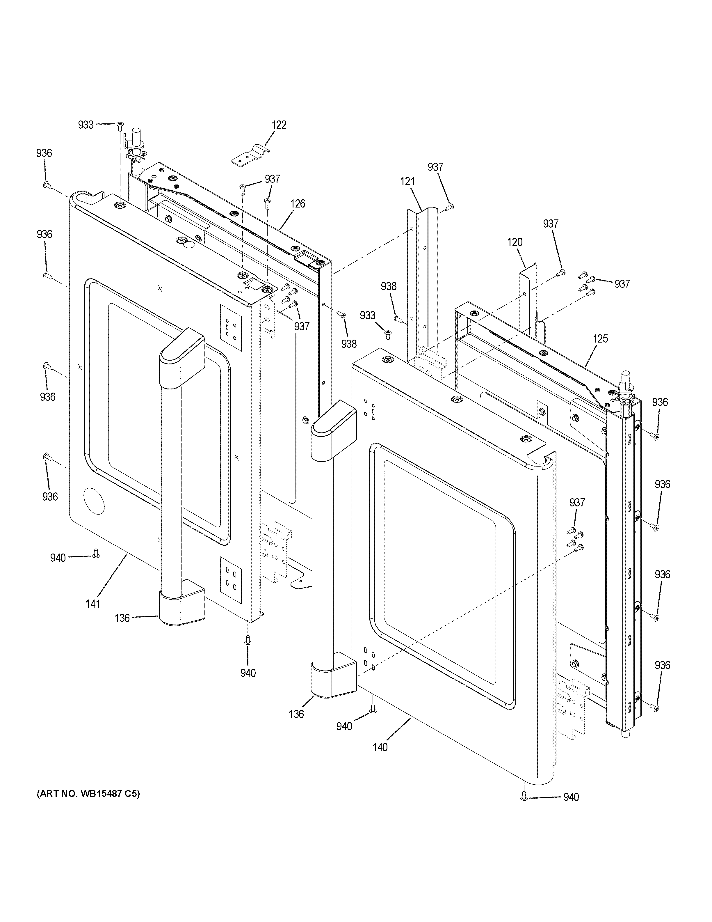 GE CT9570SL1SS upper doors diagram