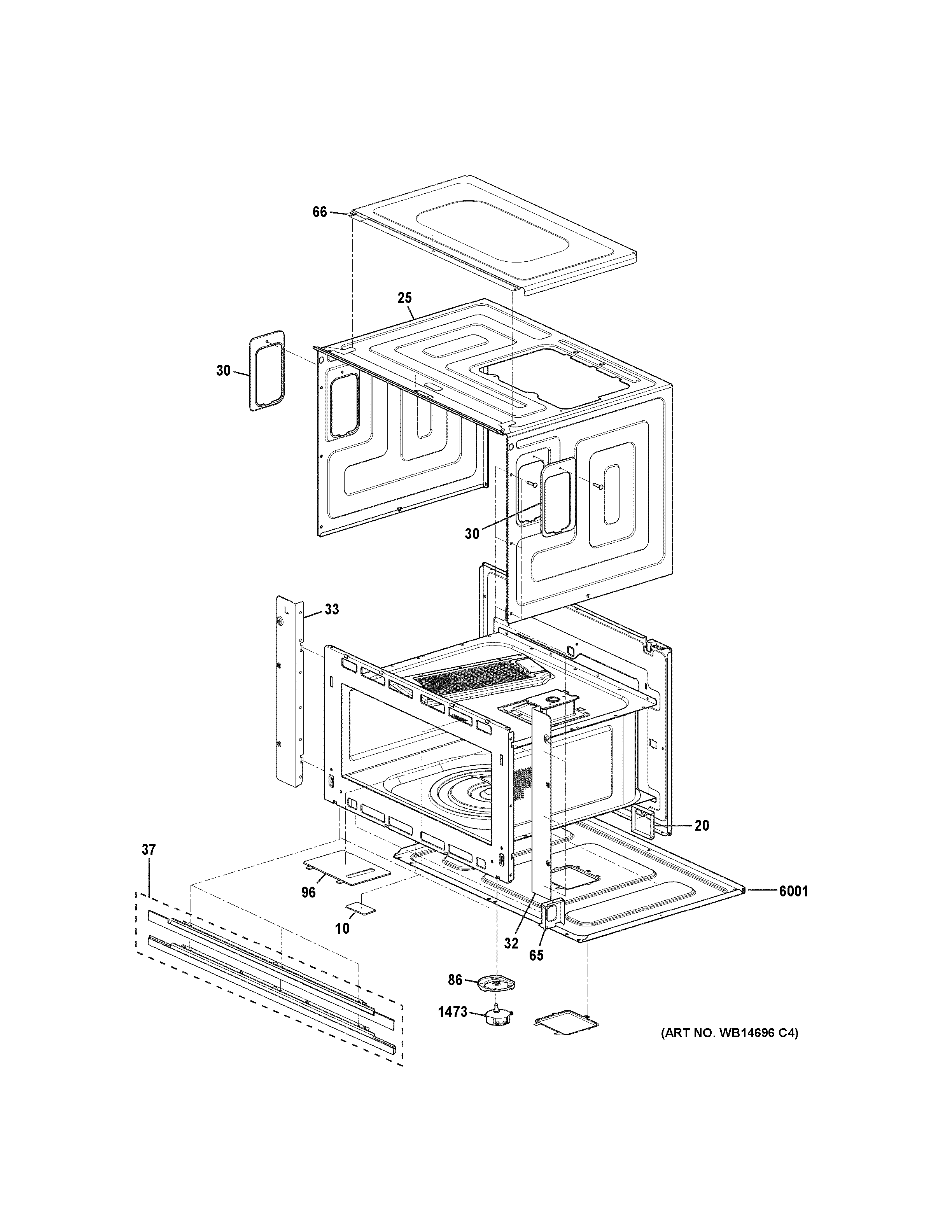 GE CSB9120SJ4SS oven cavity parts diagram