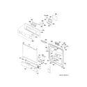 GE GSM2200V55WW escutcheon & door assembly diagram