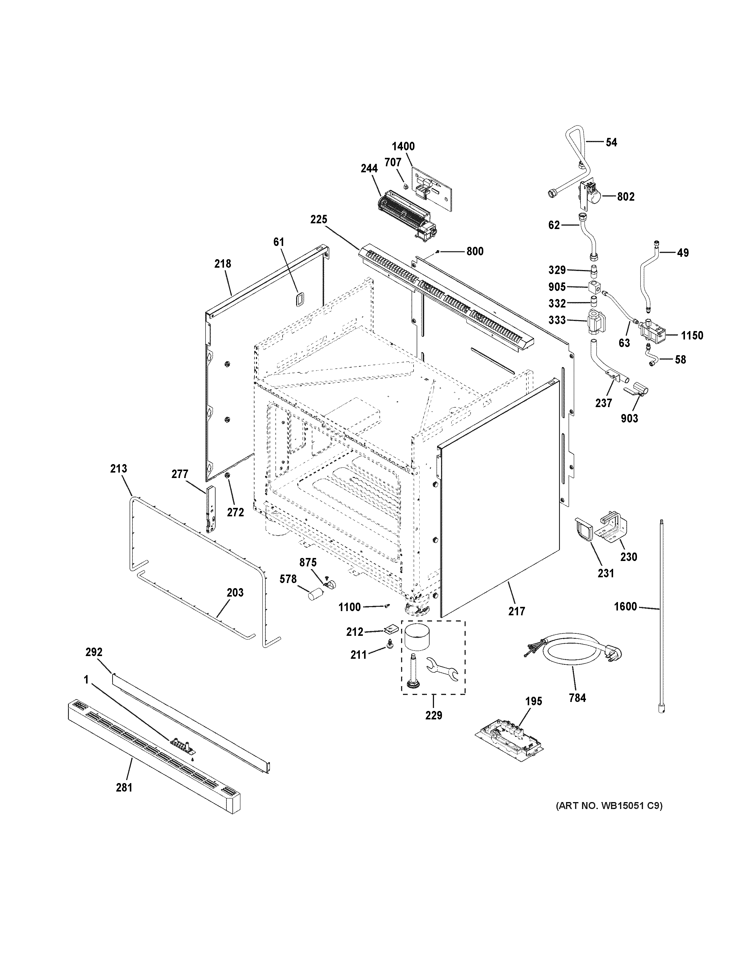 GE CGY366SEL1SS body parts diagram