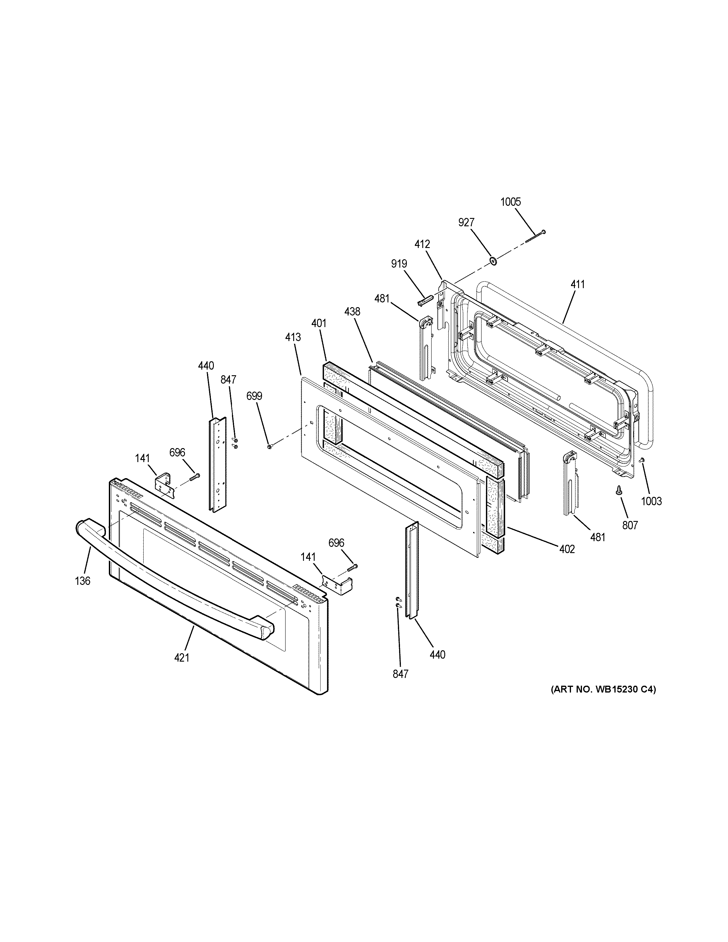 GE JB860DJ6BB upper door diagram