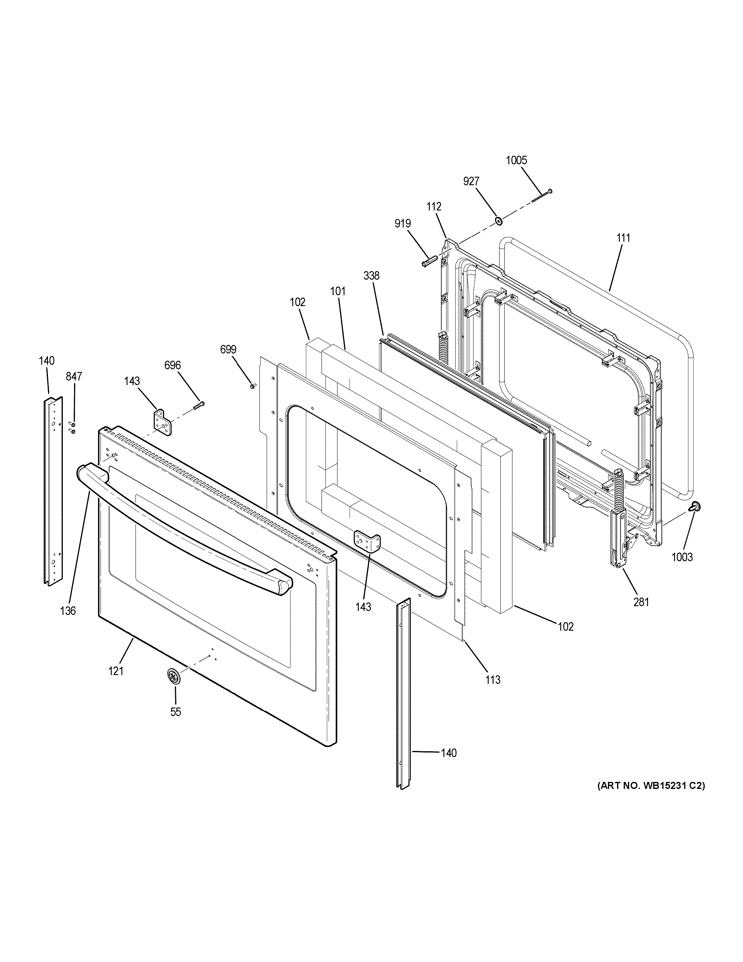 GE JB860SJ6SS lower door diagram