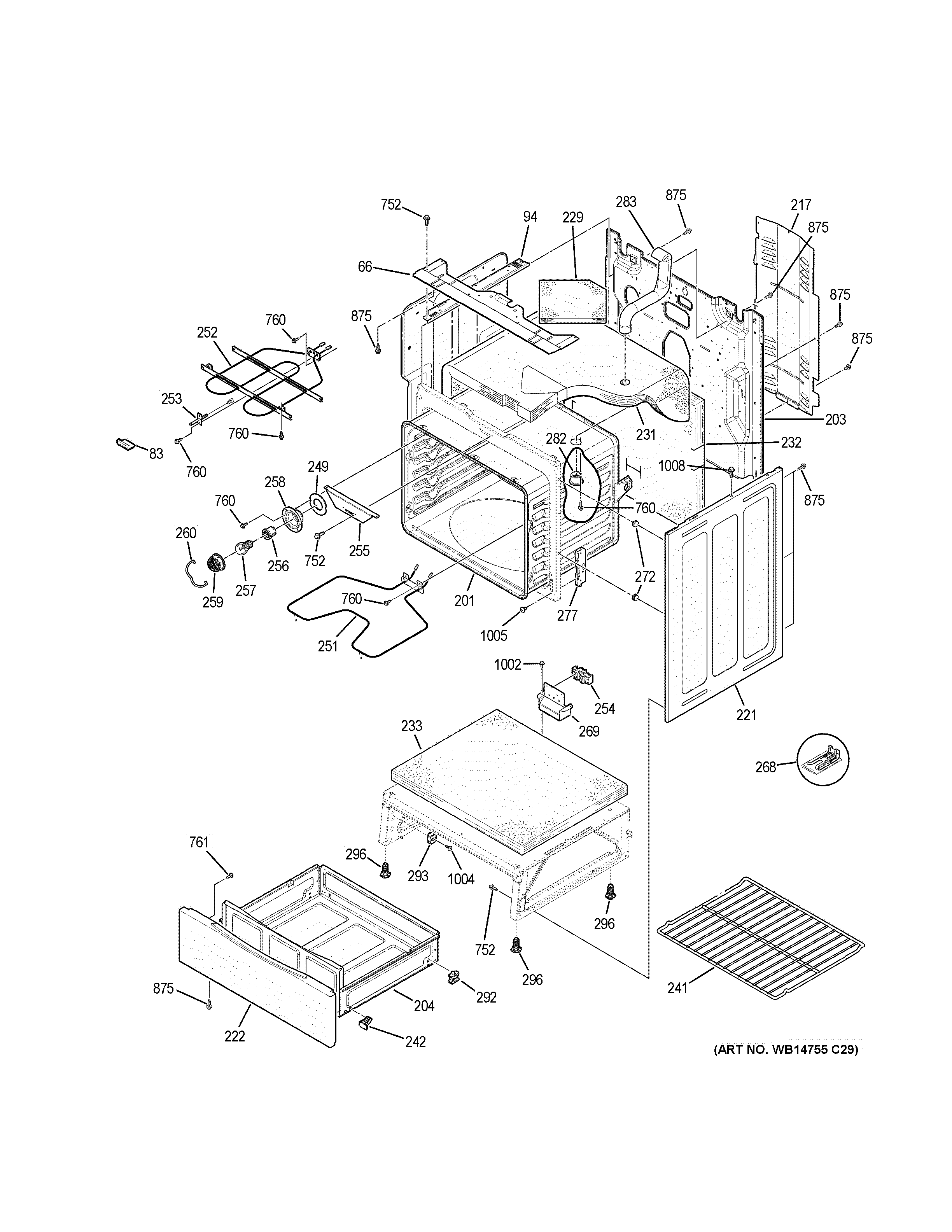 GE JBS60RK4SS body parts diagram