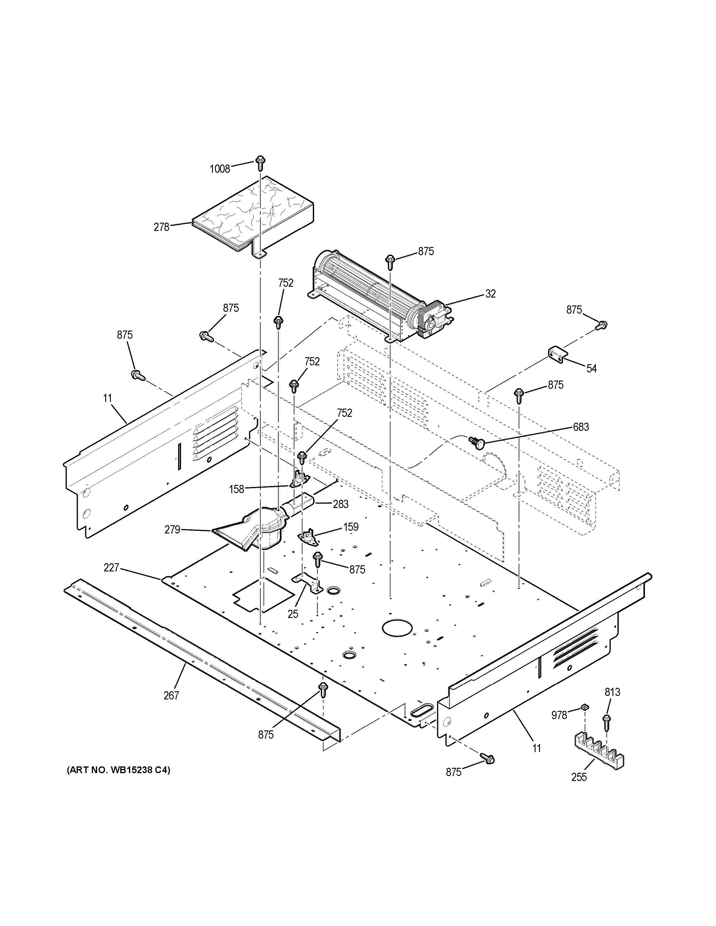 GE JD630DF7BB cooling fan diagram