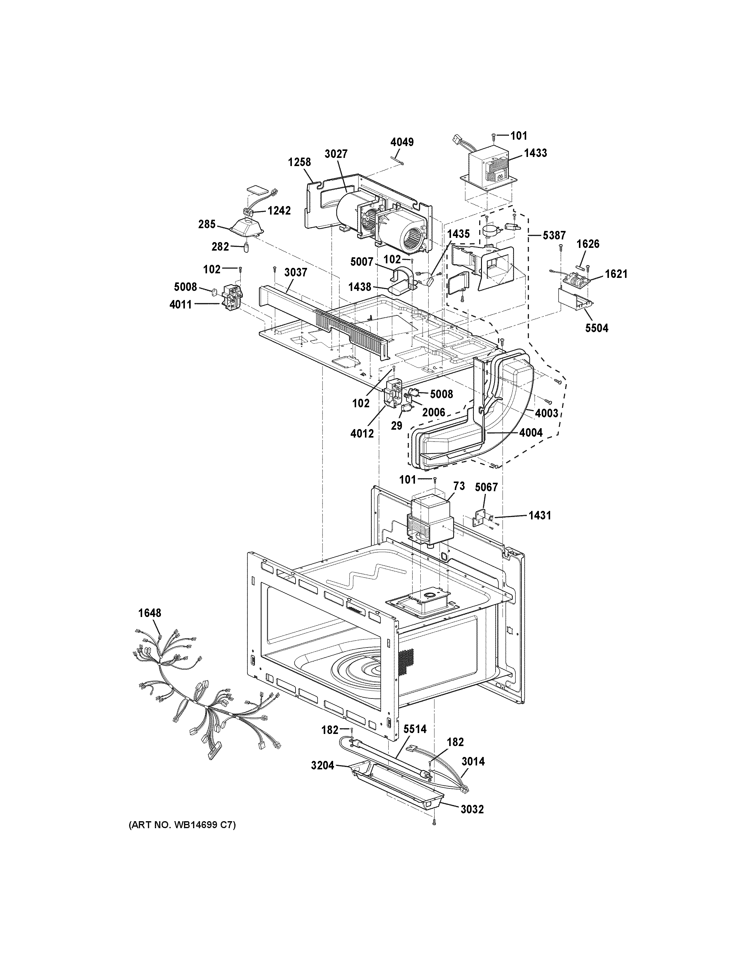 GE CWB7030SL1SS insulator parts diagram