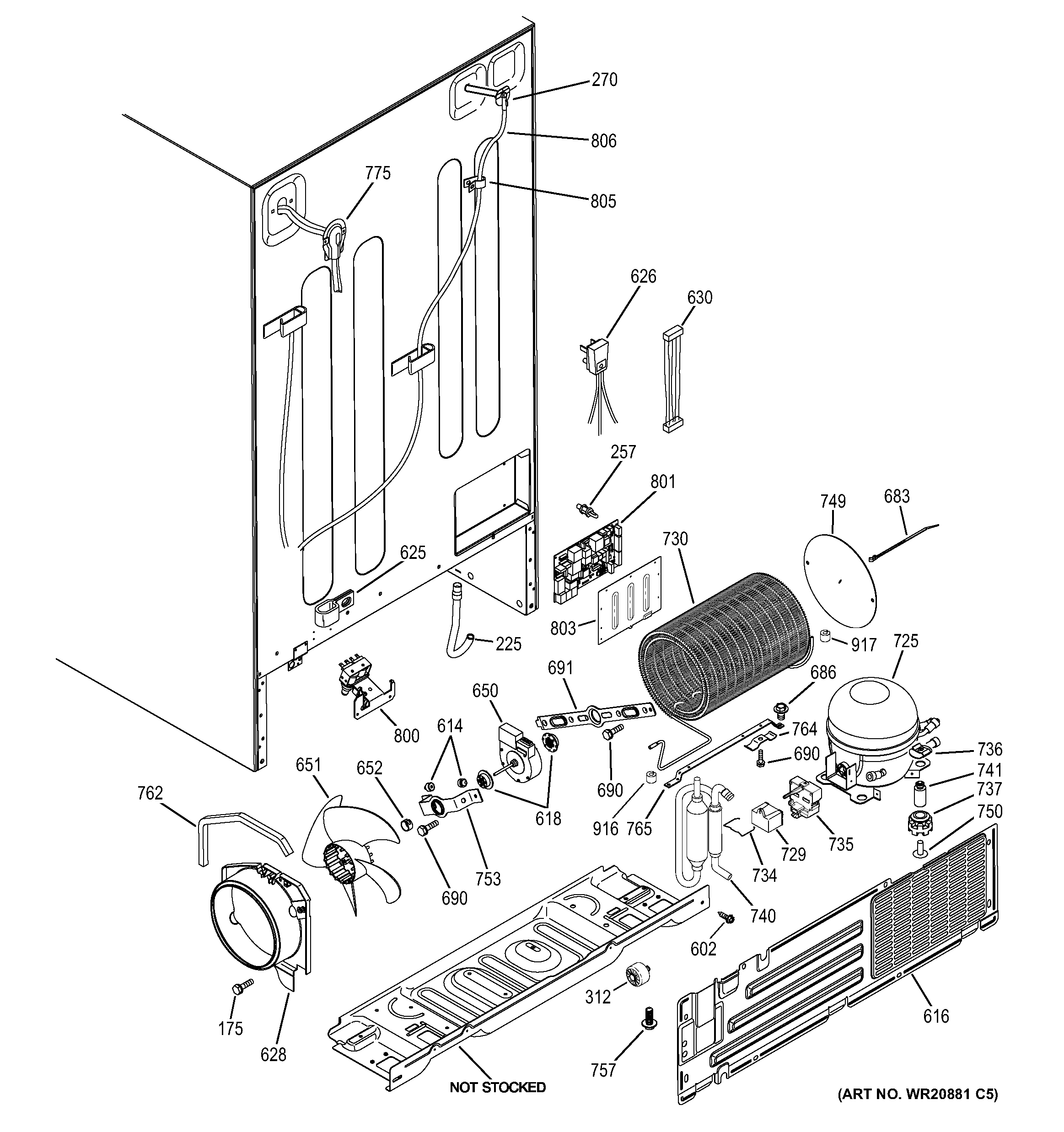 GE GSS25GSHECSS machine compartment diagram