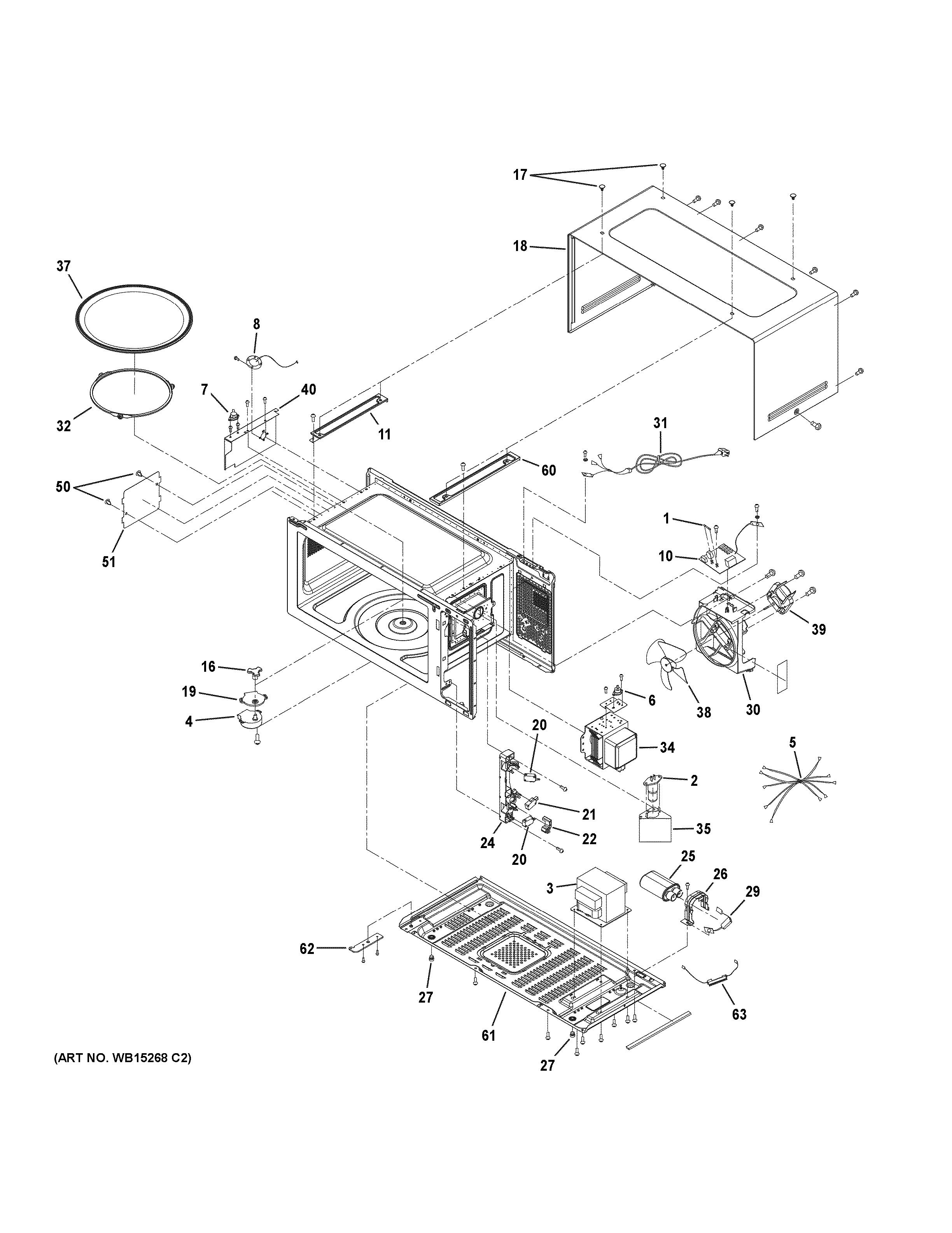 GE PEM31FM1DS oven cavity parts diagram