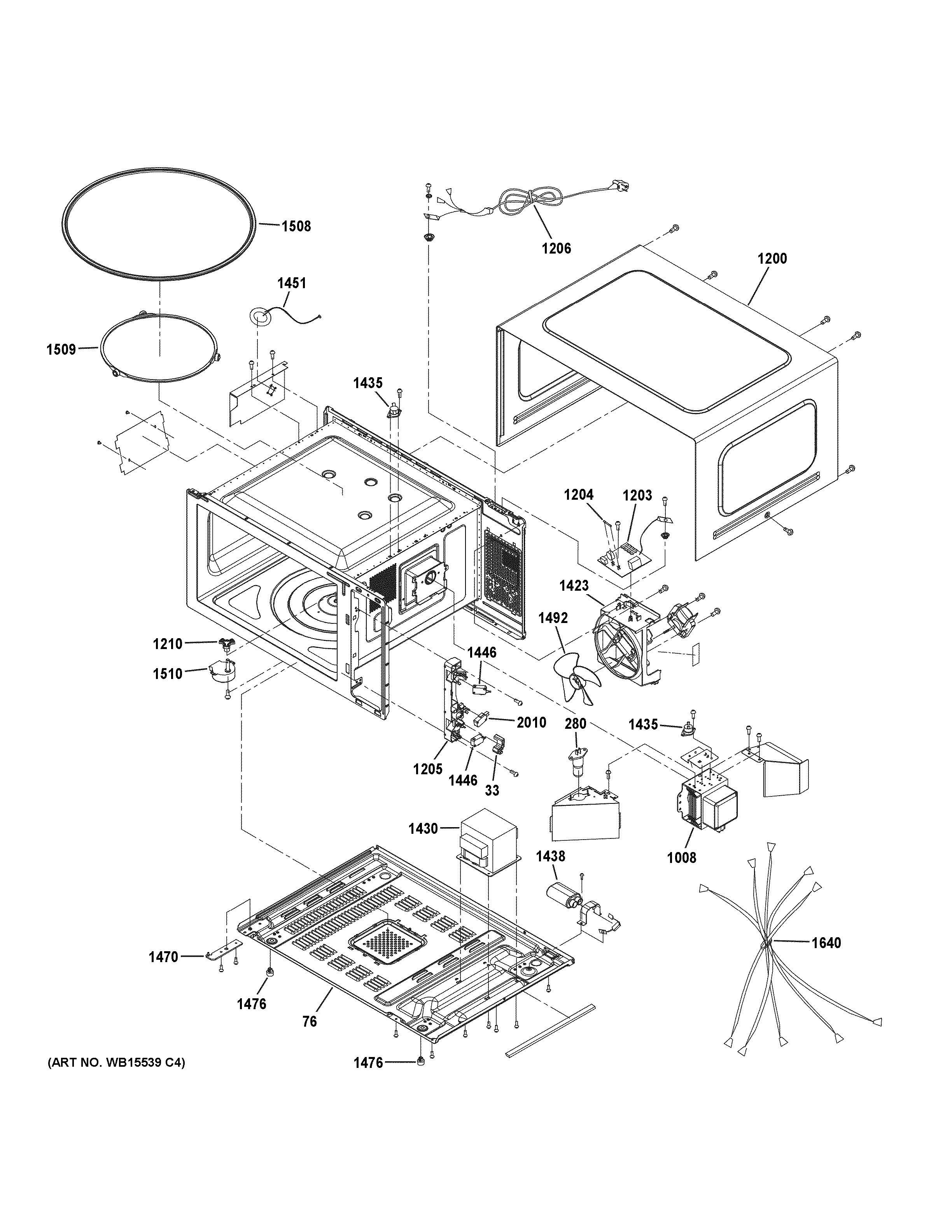 GE ZES1227SL1SS oven cavity parts diagram