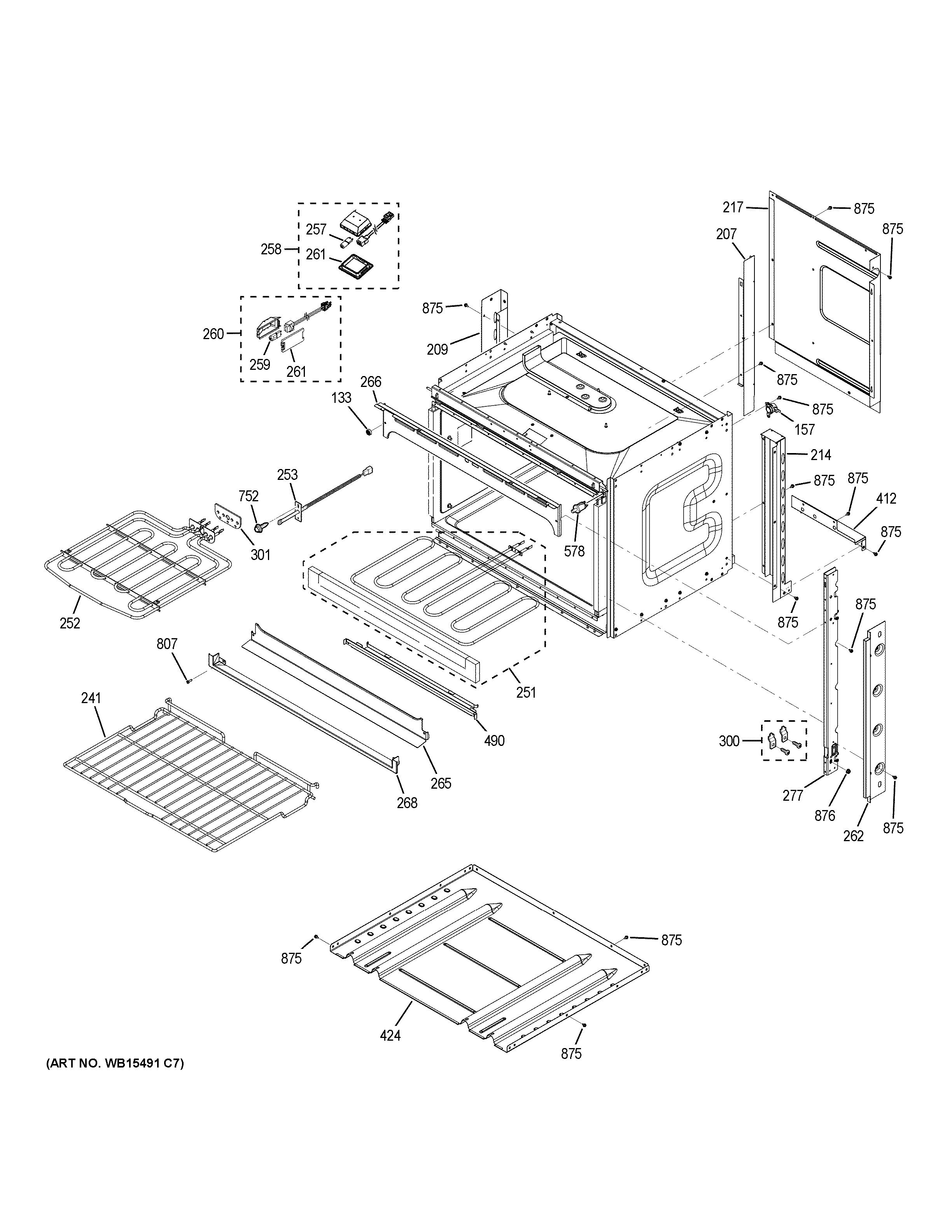 GE JT5000BL6TS body parts diagram