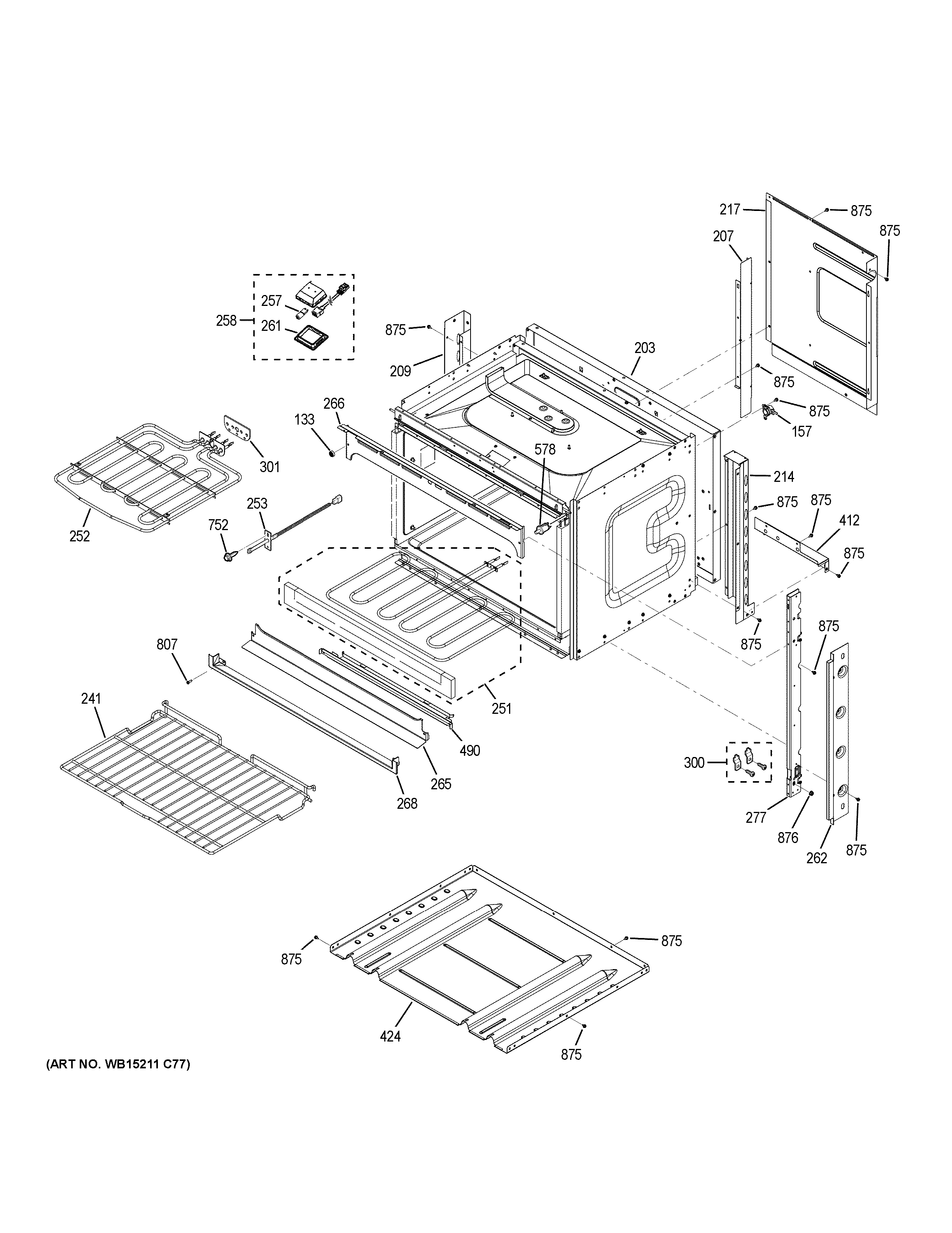 GE JT3000EJ6ES body parts diagram