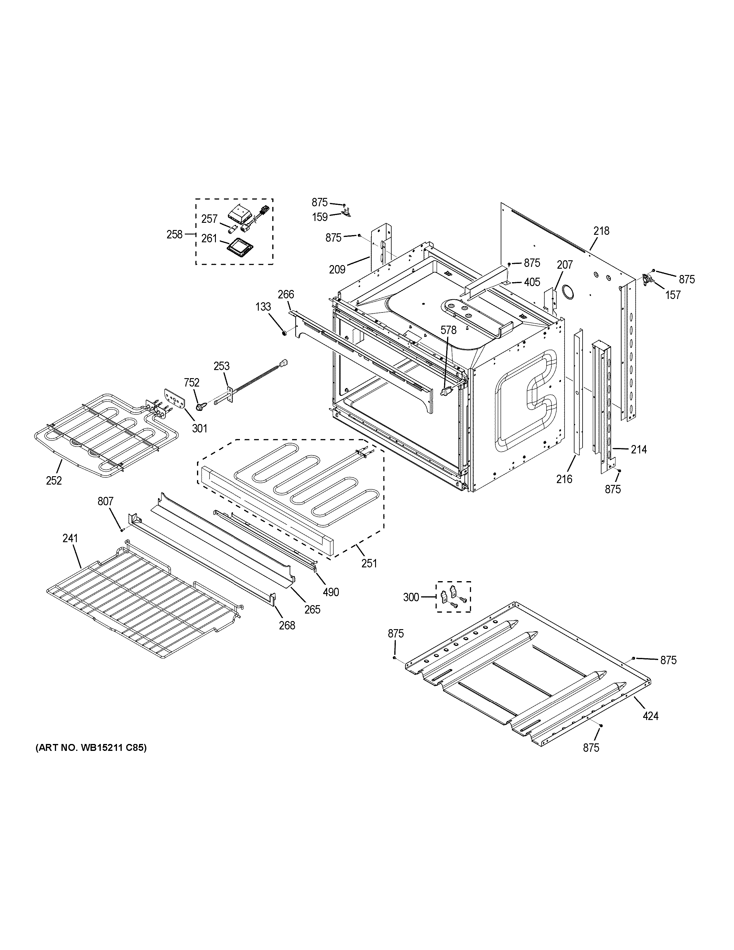 GE JK3500DF6BB lower oven diagram