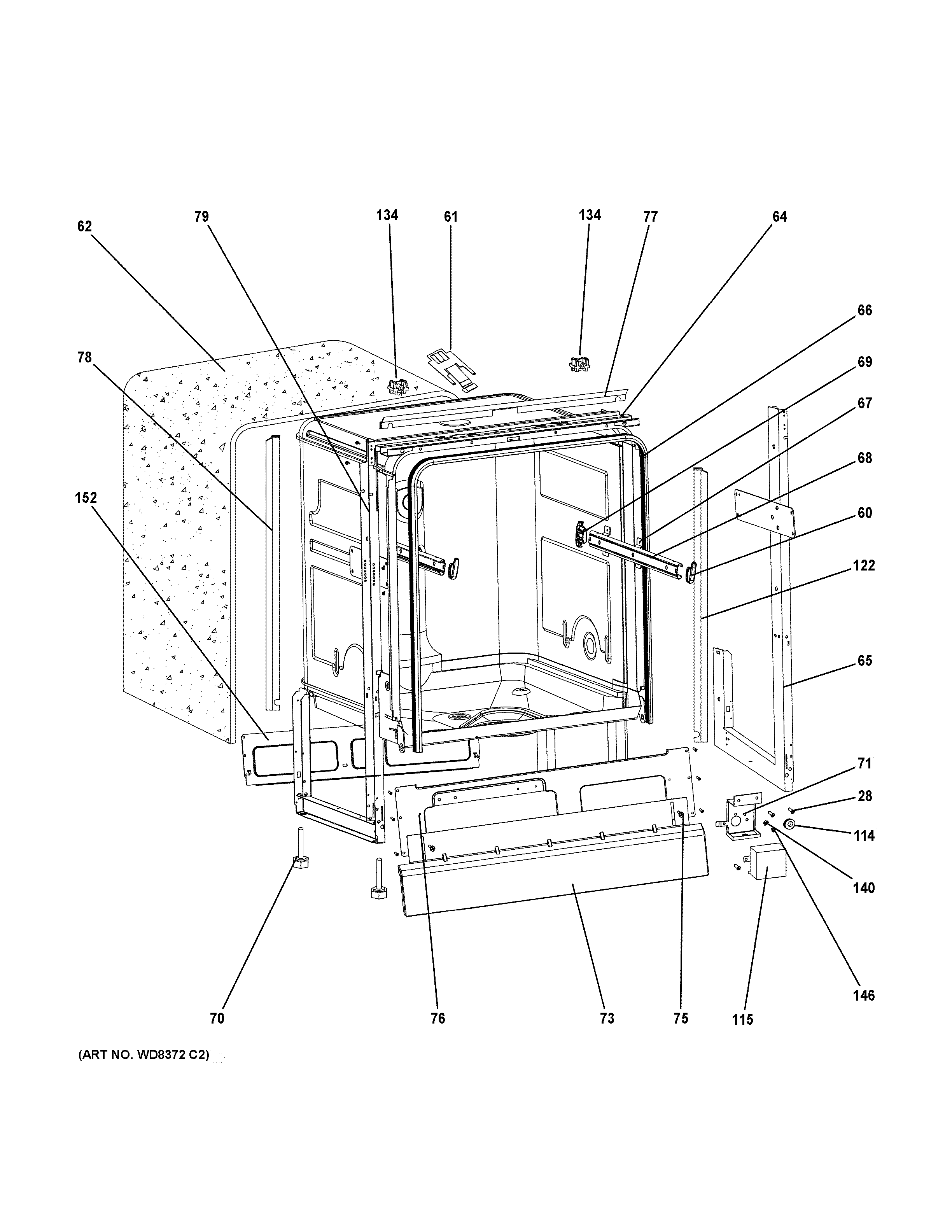 GE GLDA690F00BB body parts diagram