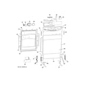GE GLDA690F02BB escutcheon & door assembly diagram