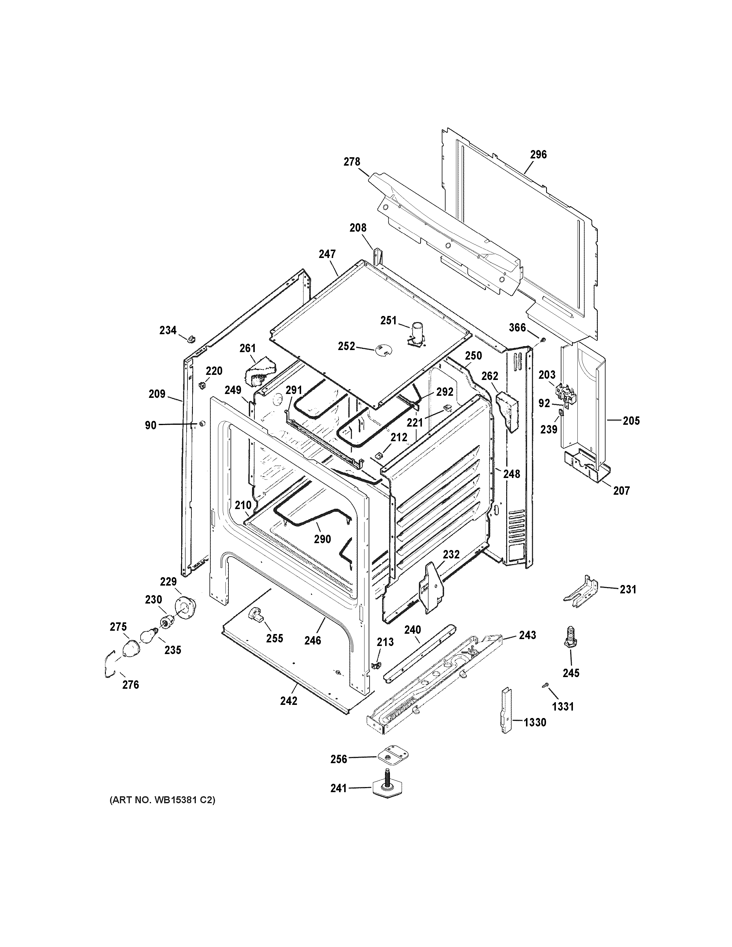 GE JBS10DF2WW body parts diagram