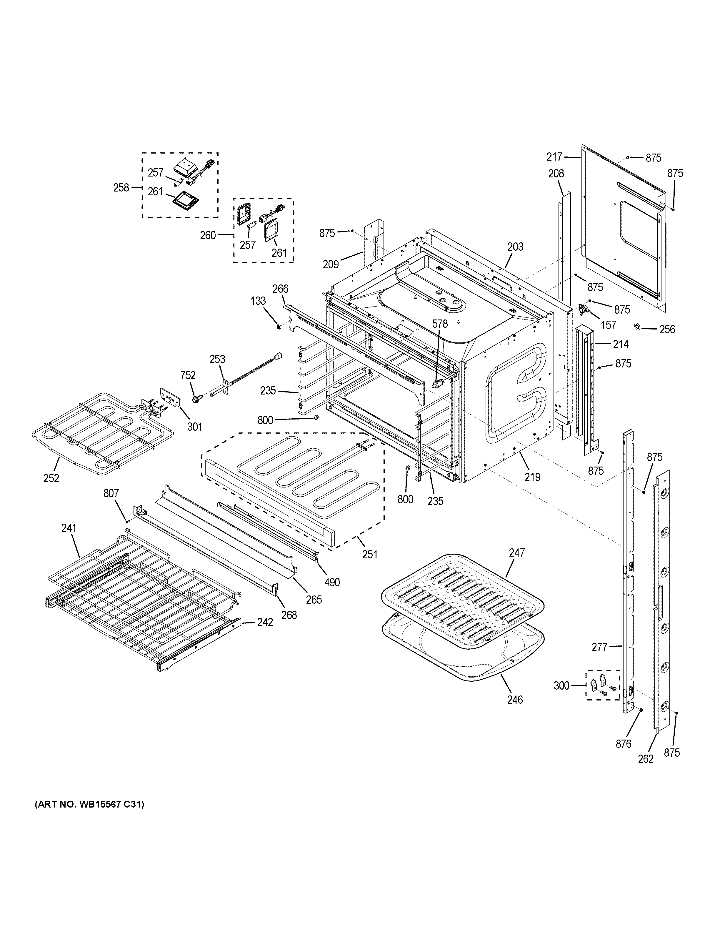 GE ZEK7500SH4SS upper oven diagram