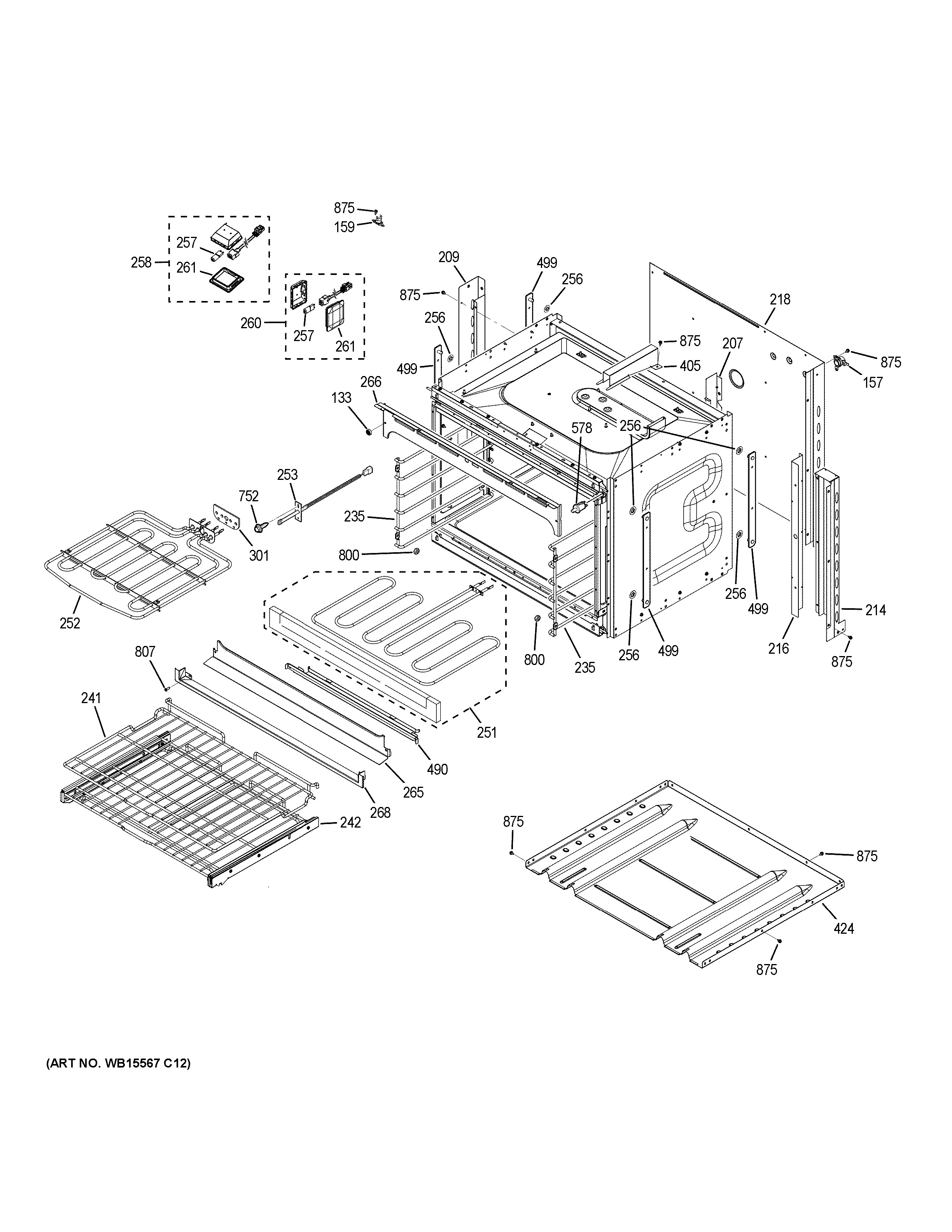 GE PK7500DF7BB lower oven diagram