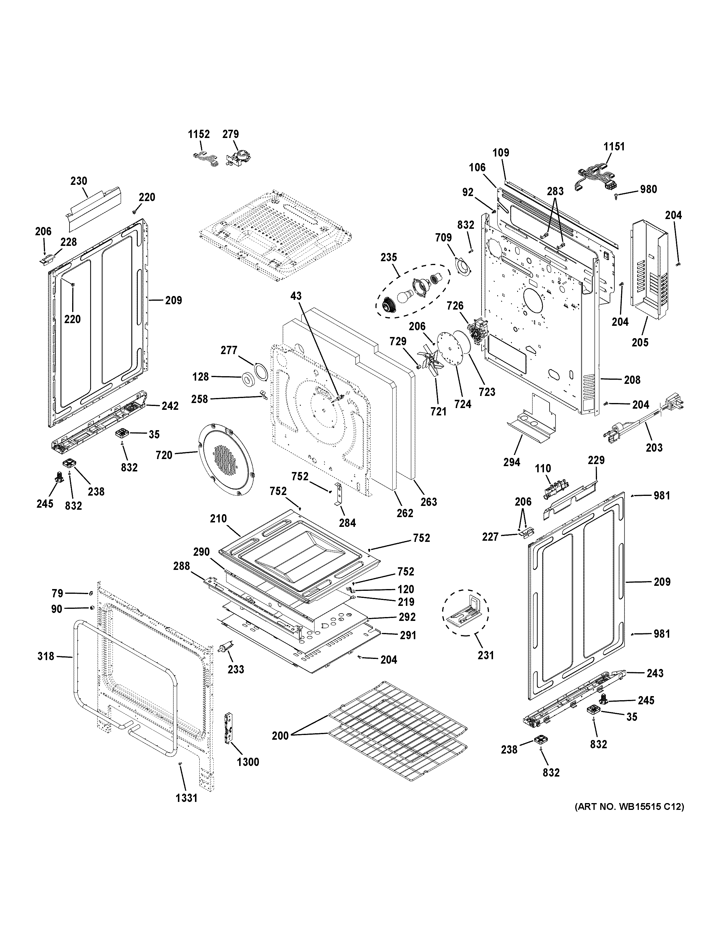 GE JGS760EEL1ES body parts diagram