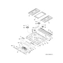 GE JGS760DEL1BB control panel & cooktop diagram