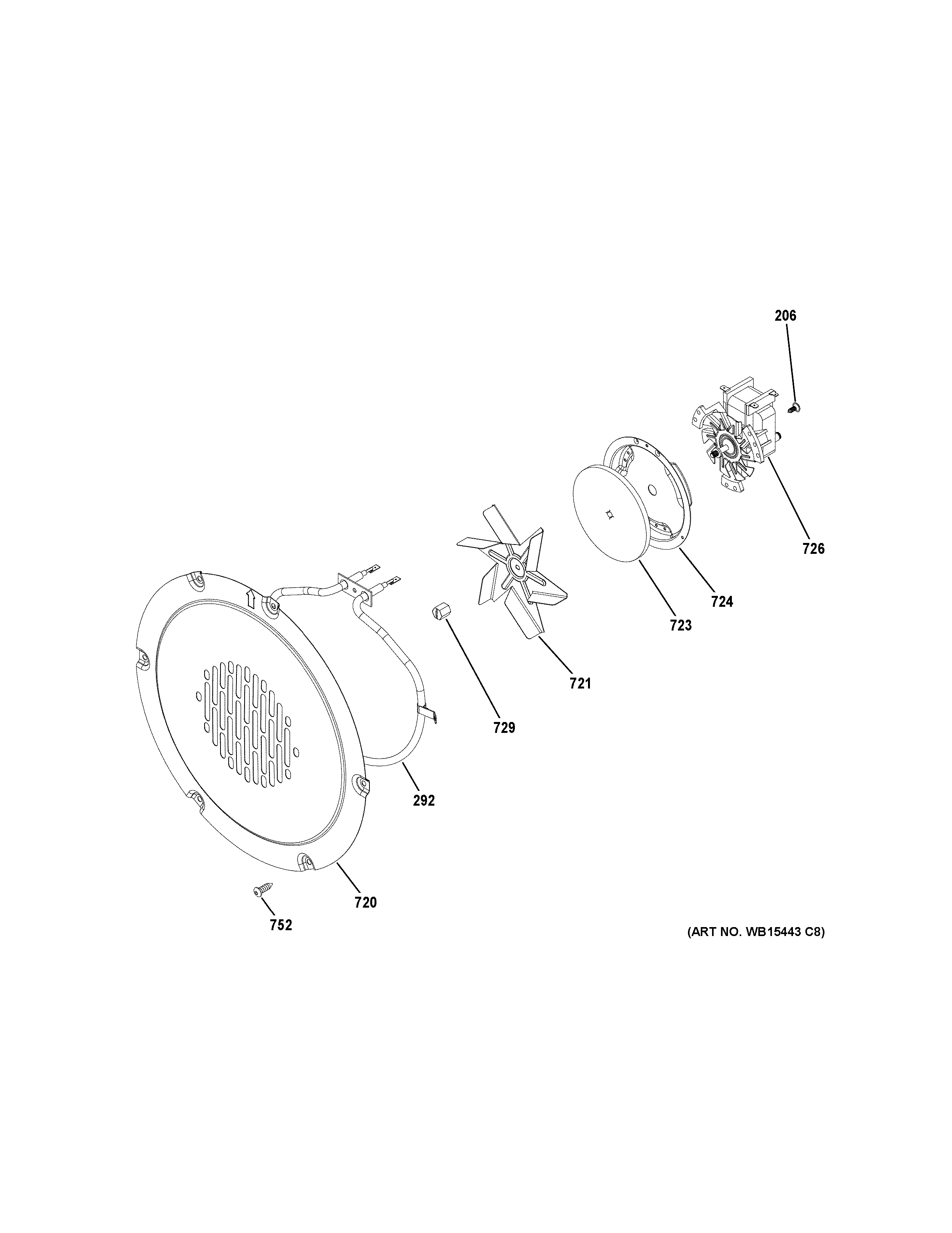 GE PGS930FEL1DS convection fan diagram