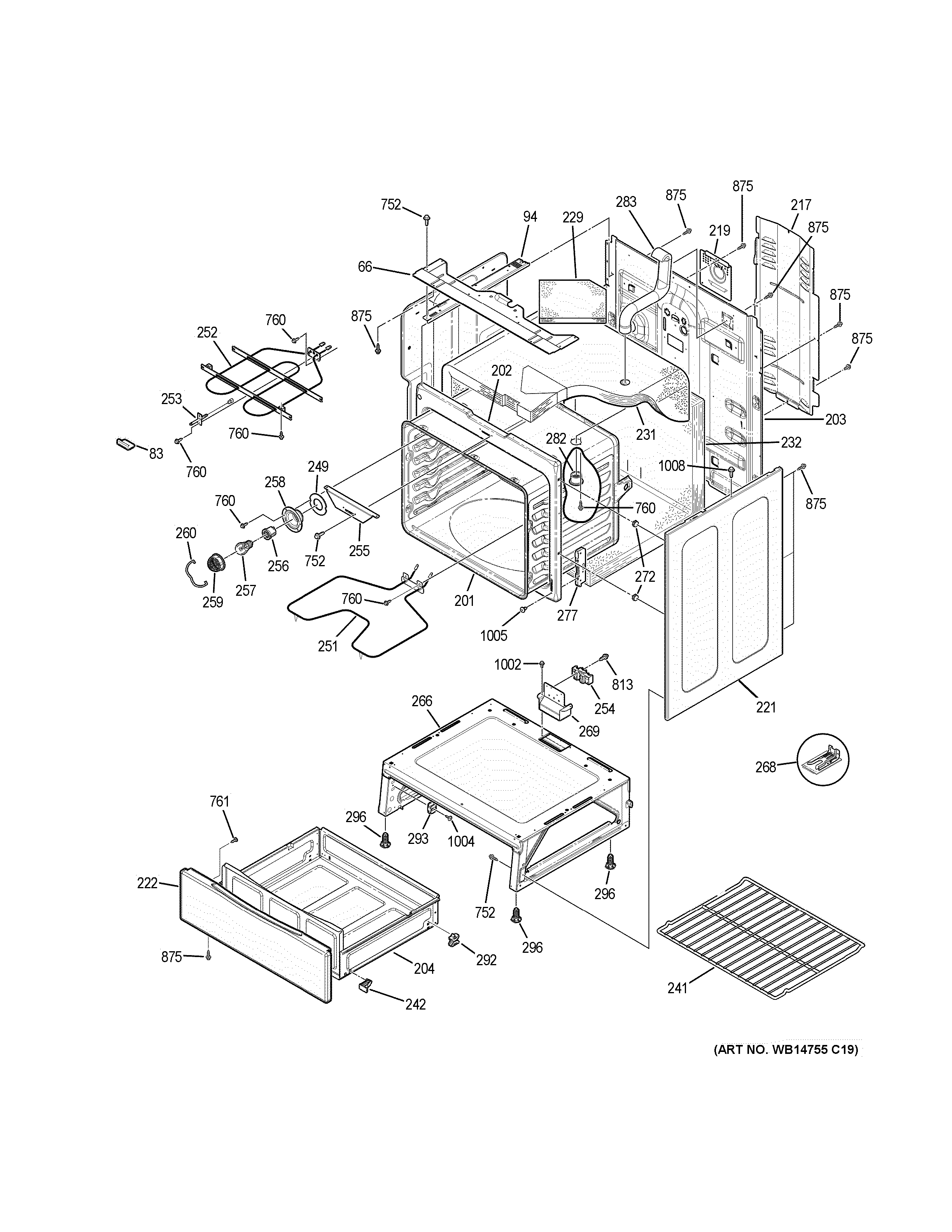 GE JB625DK1BB body parts diagram