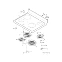 GE JB625DK1WW cooktop diagram