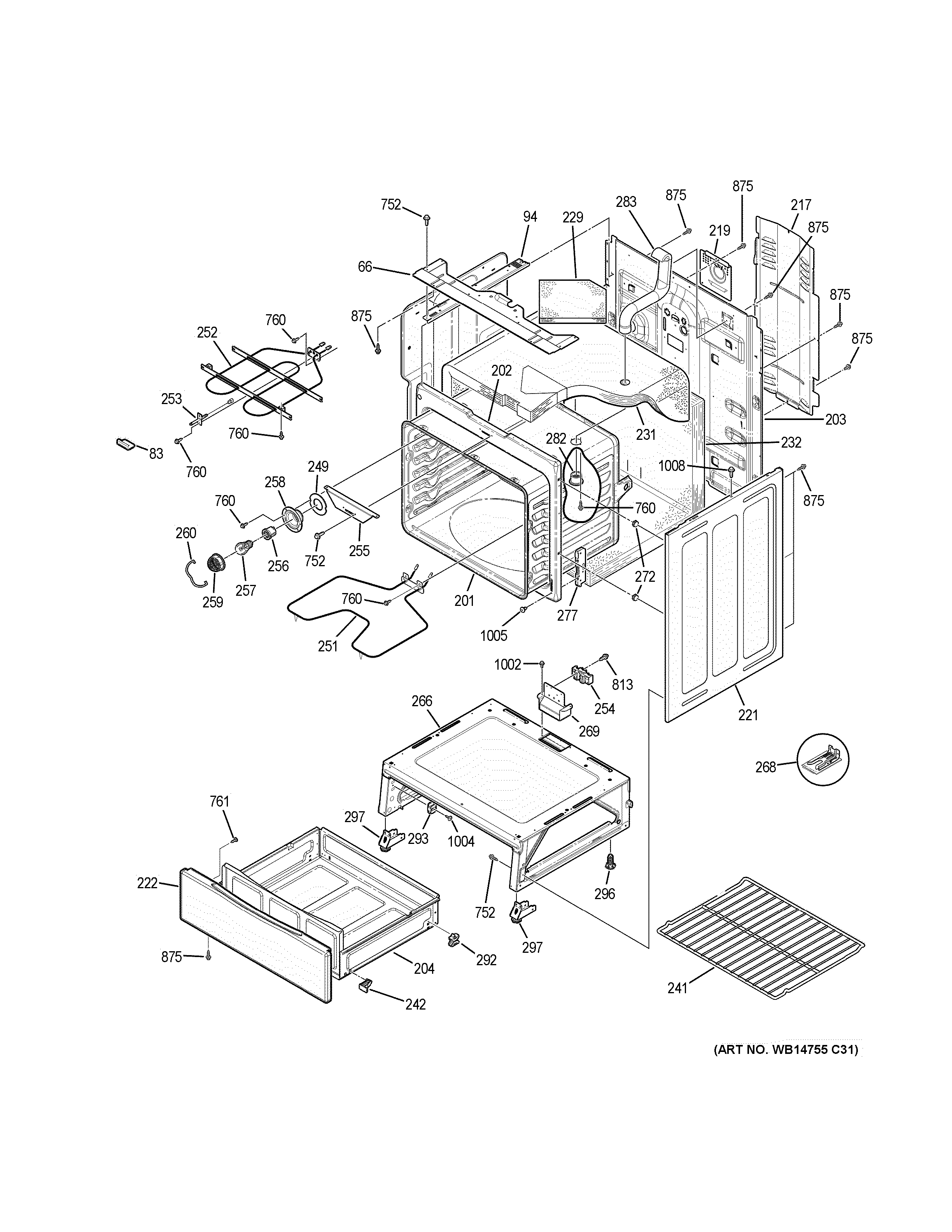 GE JB625DK2BB body parts diagram