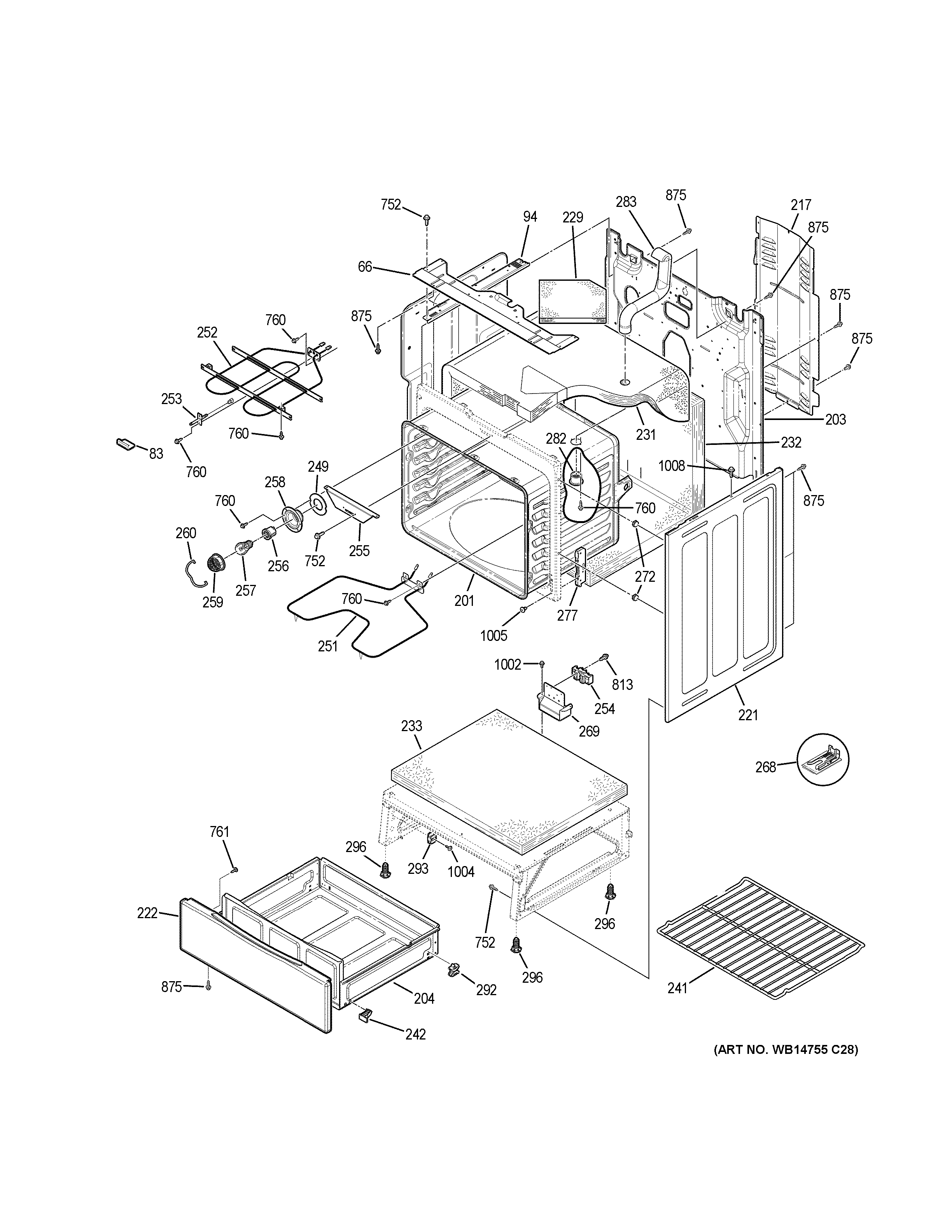 GE JB625DK4WW body parts diagram