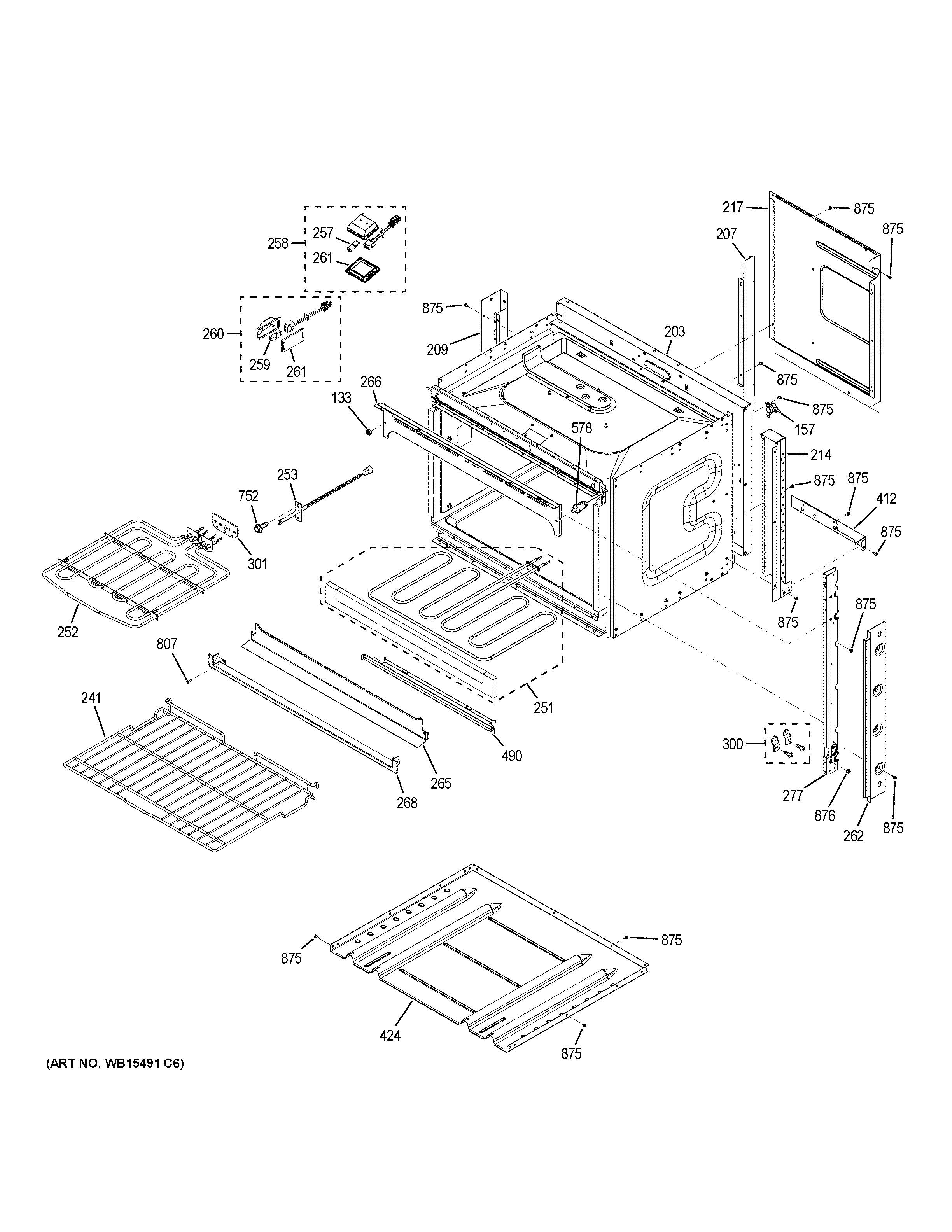 GE JCK5000SF6SS body parts diagram