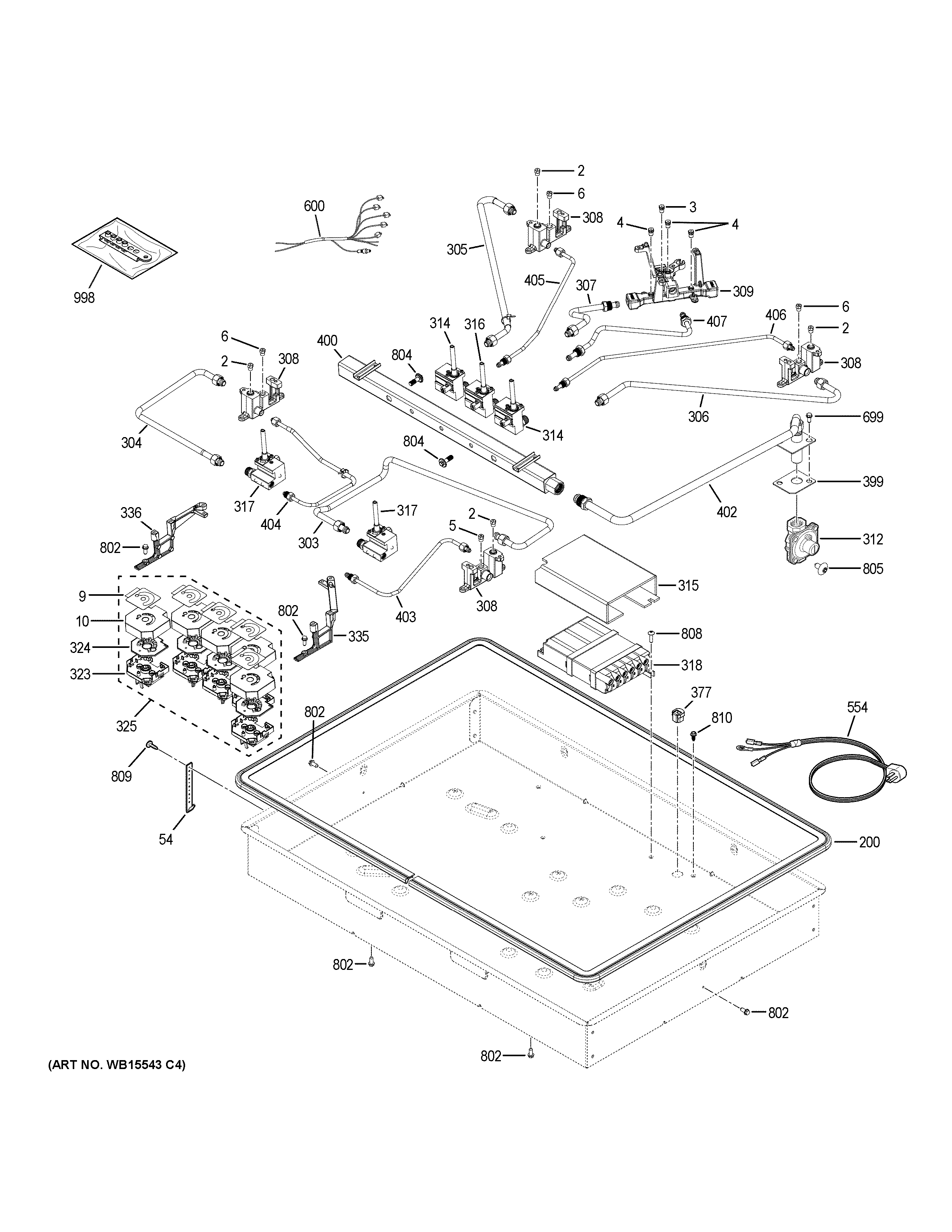 GE ZGU30RSL1SS gas & burner parts diagram